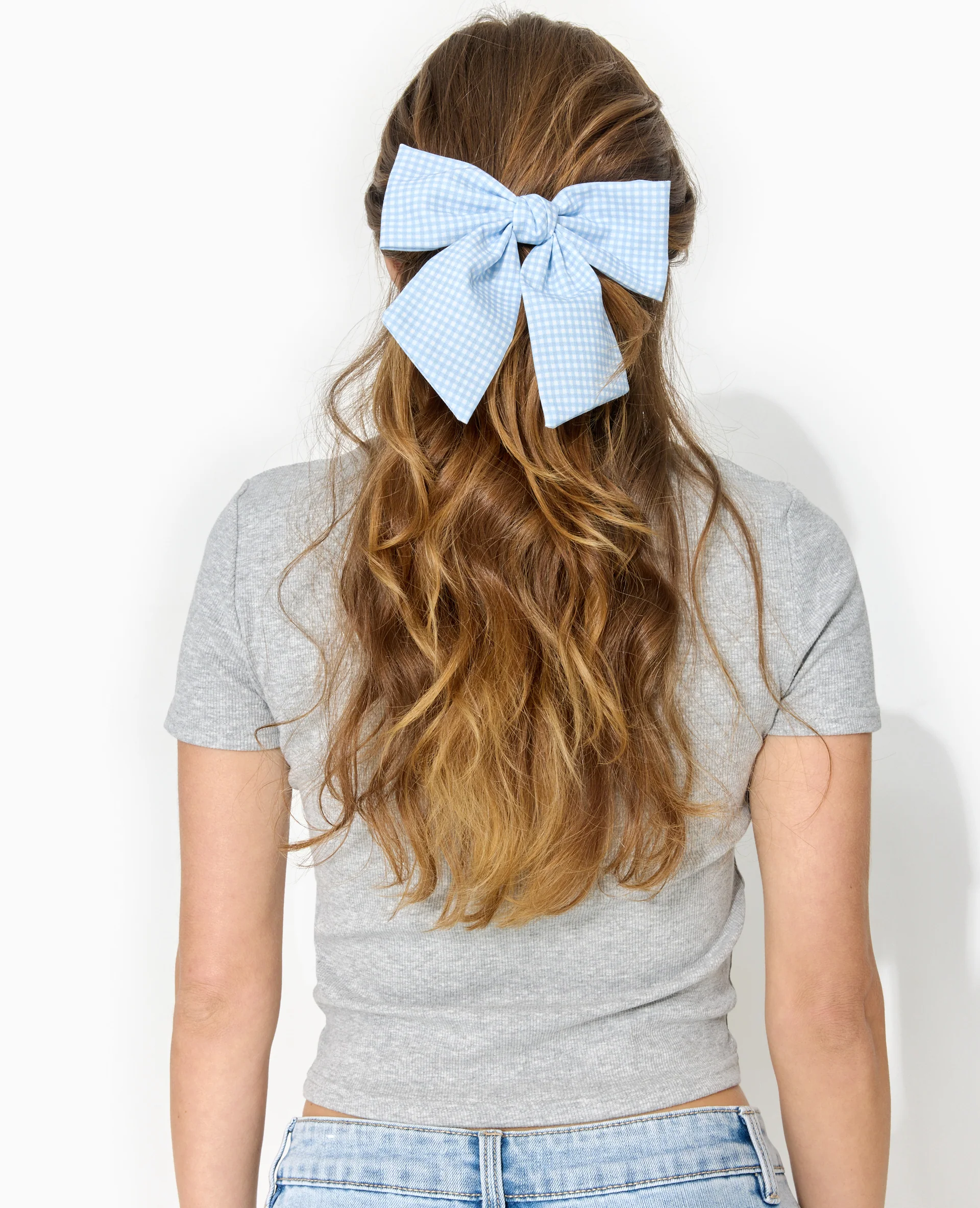 Barrette avec grand nœud vichy - Image 4