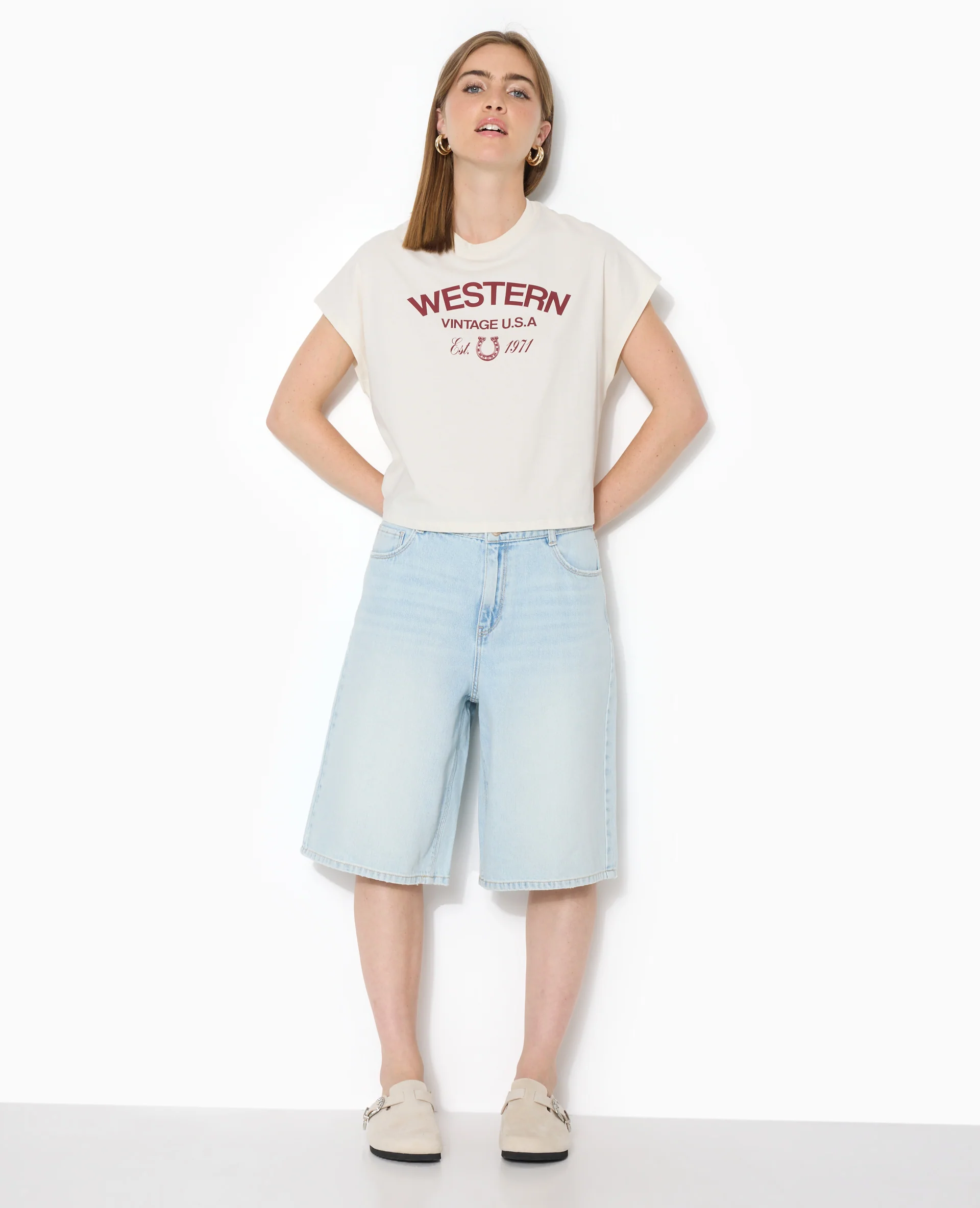 Bermuda en jean loose taille regular - Image 5