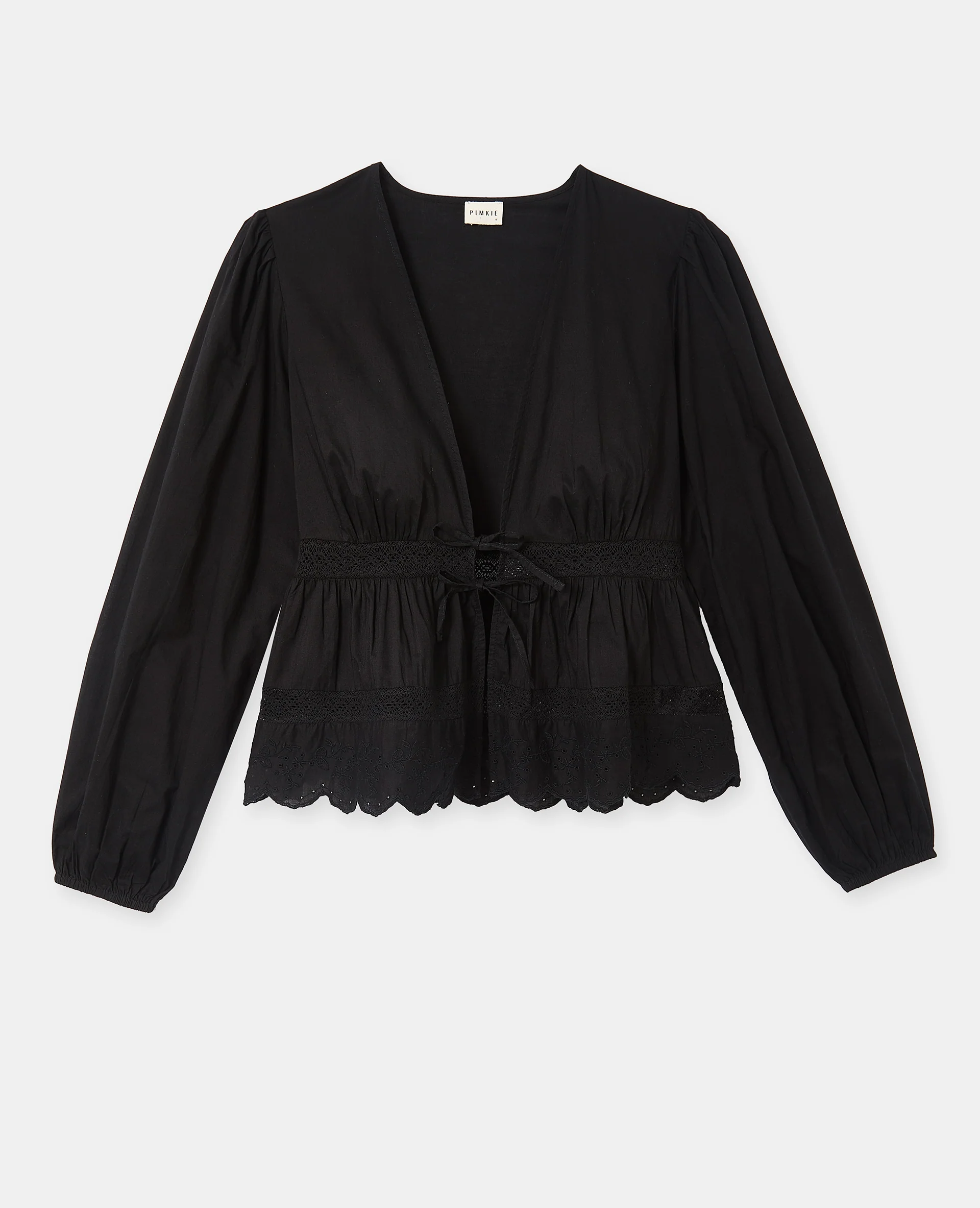 Blouse avec dentelle et nouettes - Image 4