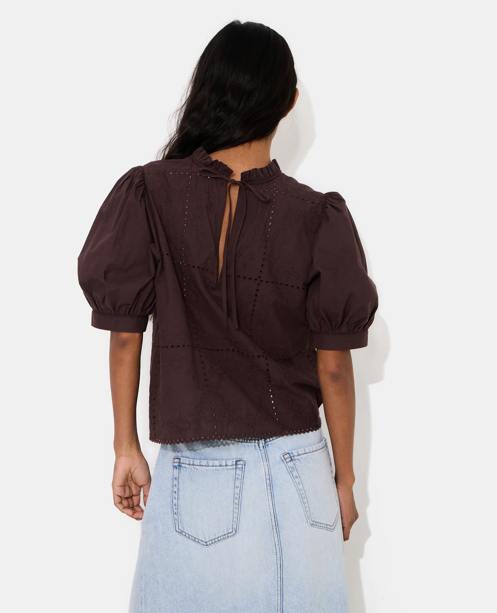 Blouse avec détails ajourés et broderies - Image 6