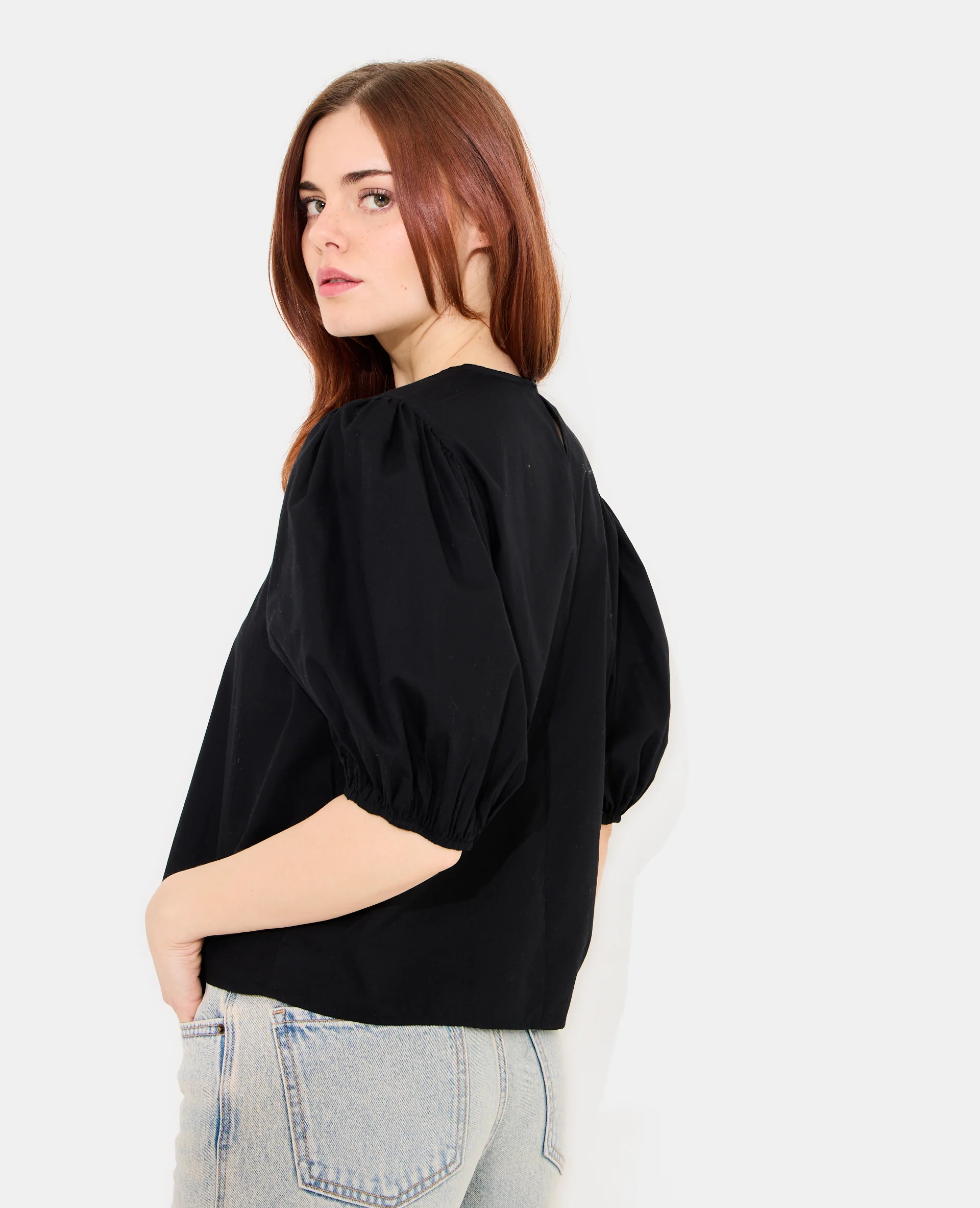 Blouse col rond avec manches ballons - Image 6