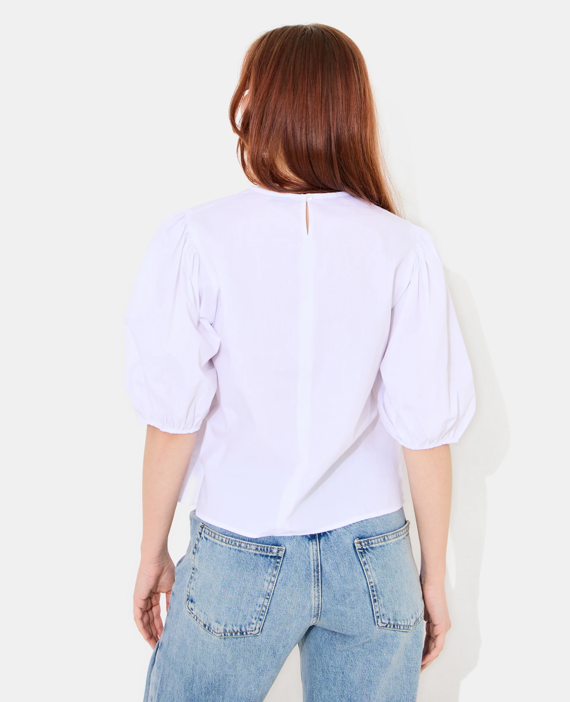 Blouse col rond avec manches ballons - Image 6