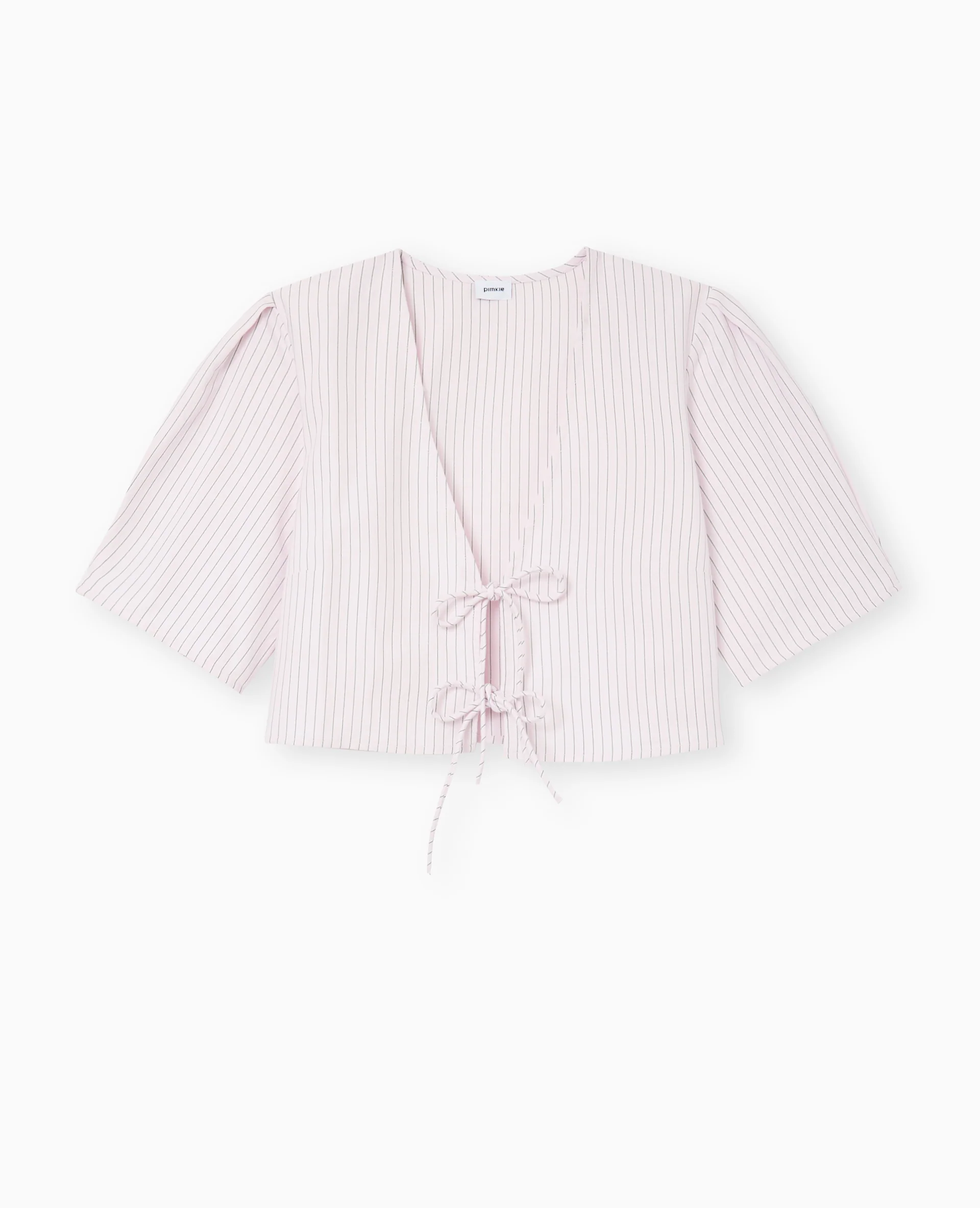Blouse courte rayée avec nouettes - Image 4