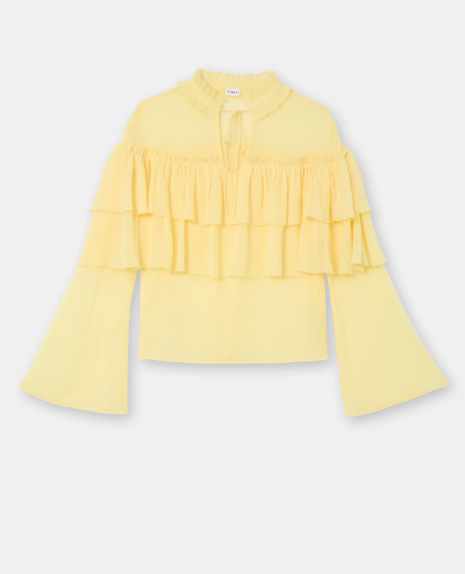 Blouse en voile avec volants et manches flare - Image 4