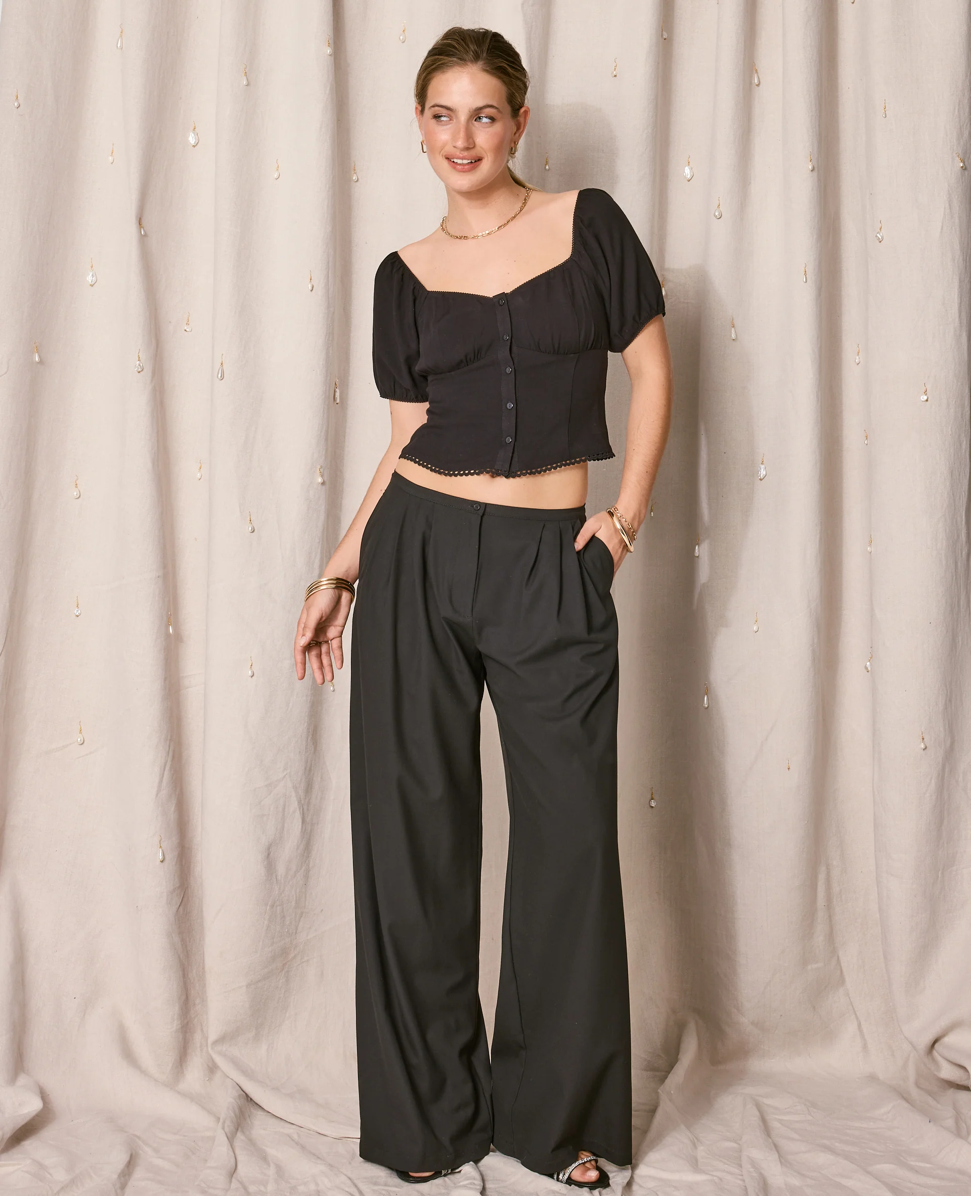 Blouse manches ballons avec finitions croquet - Image 7