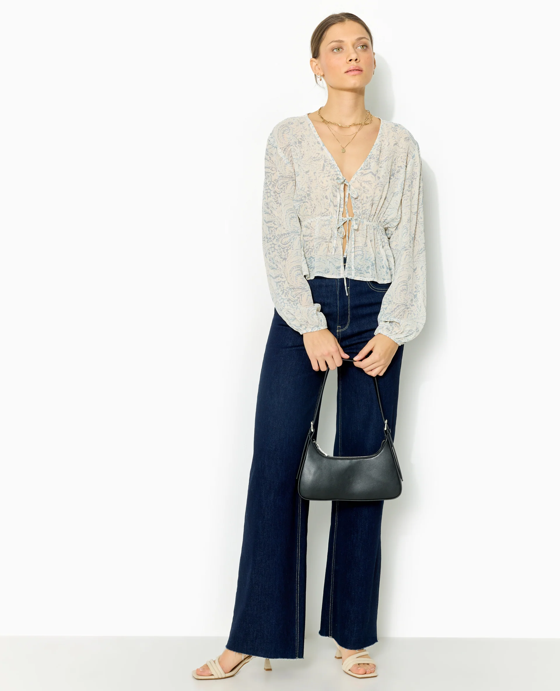 Blouse manches longues motif cachemire - Image 3