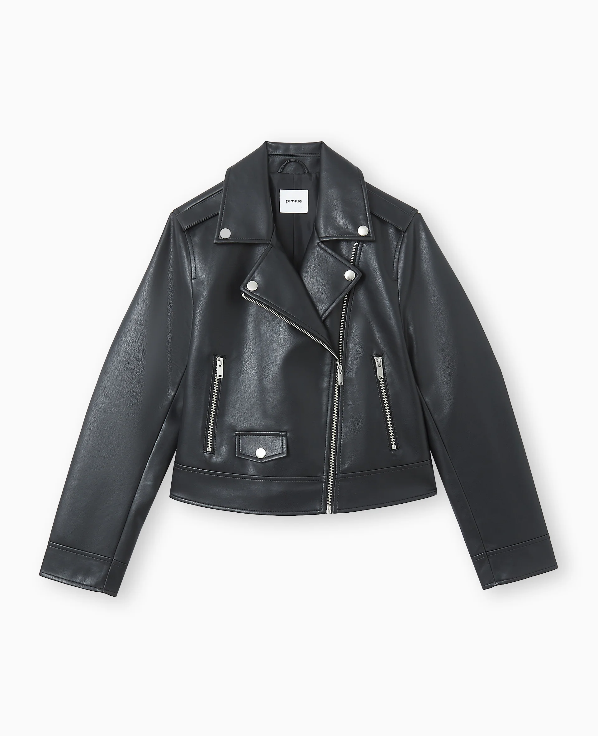 Blouson biker court en simili cuir - Image 4
