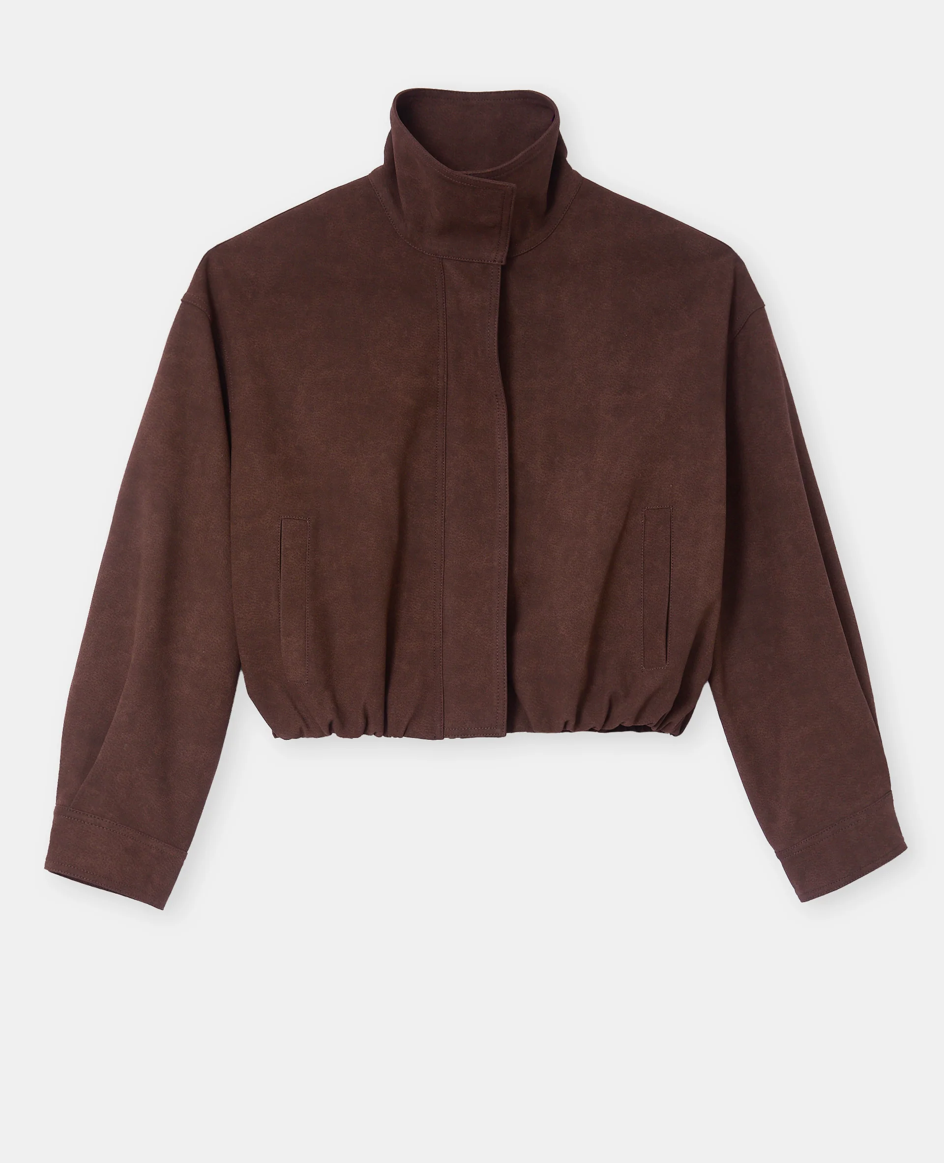 Blouson boule col montant en suédine - Image 4