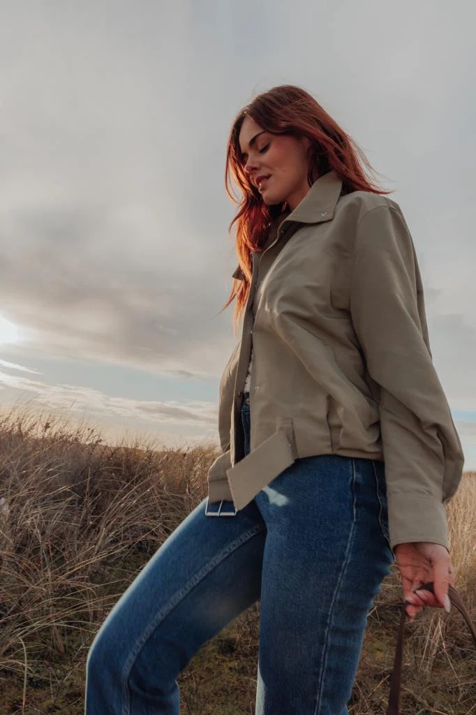 Blouson boule effet trench avec col montant
