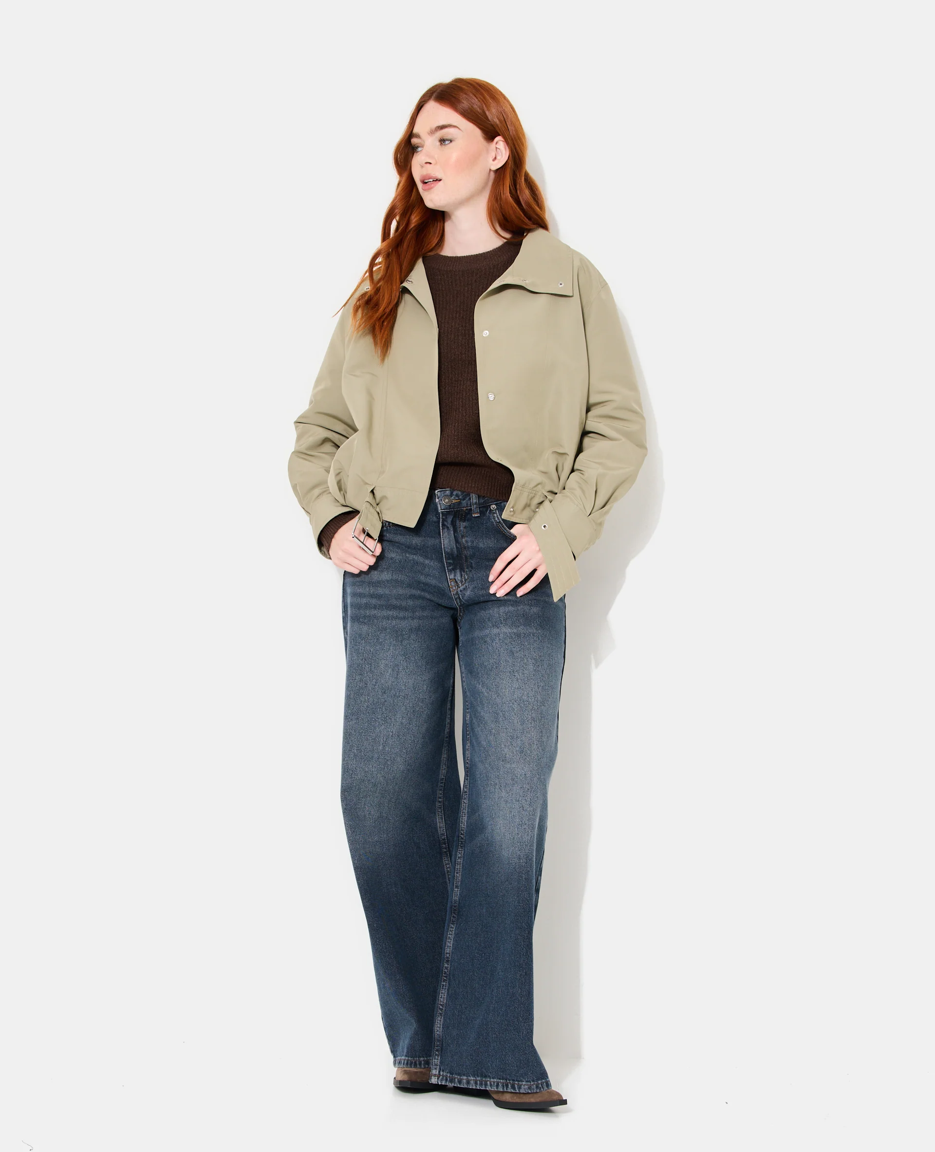 Blouson boule effet trench avec col montant - Image 5