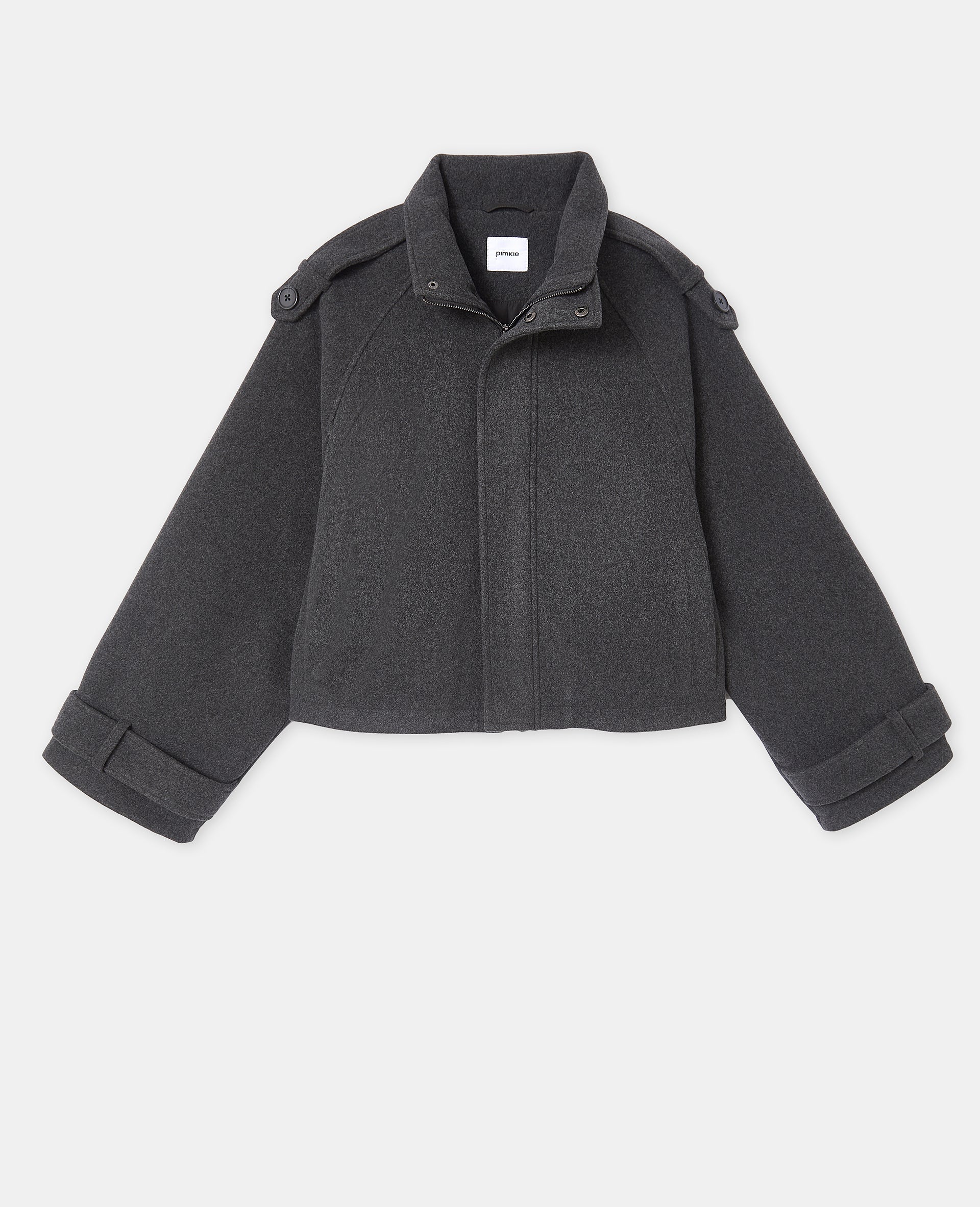 Blouson col montant effet drap de laine - Image 4