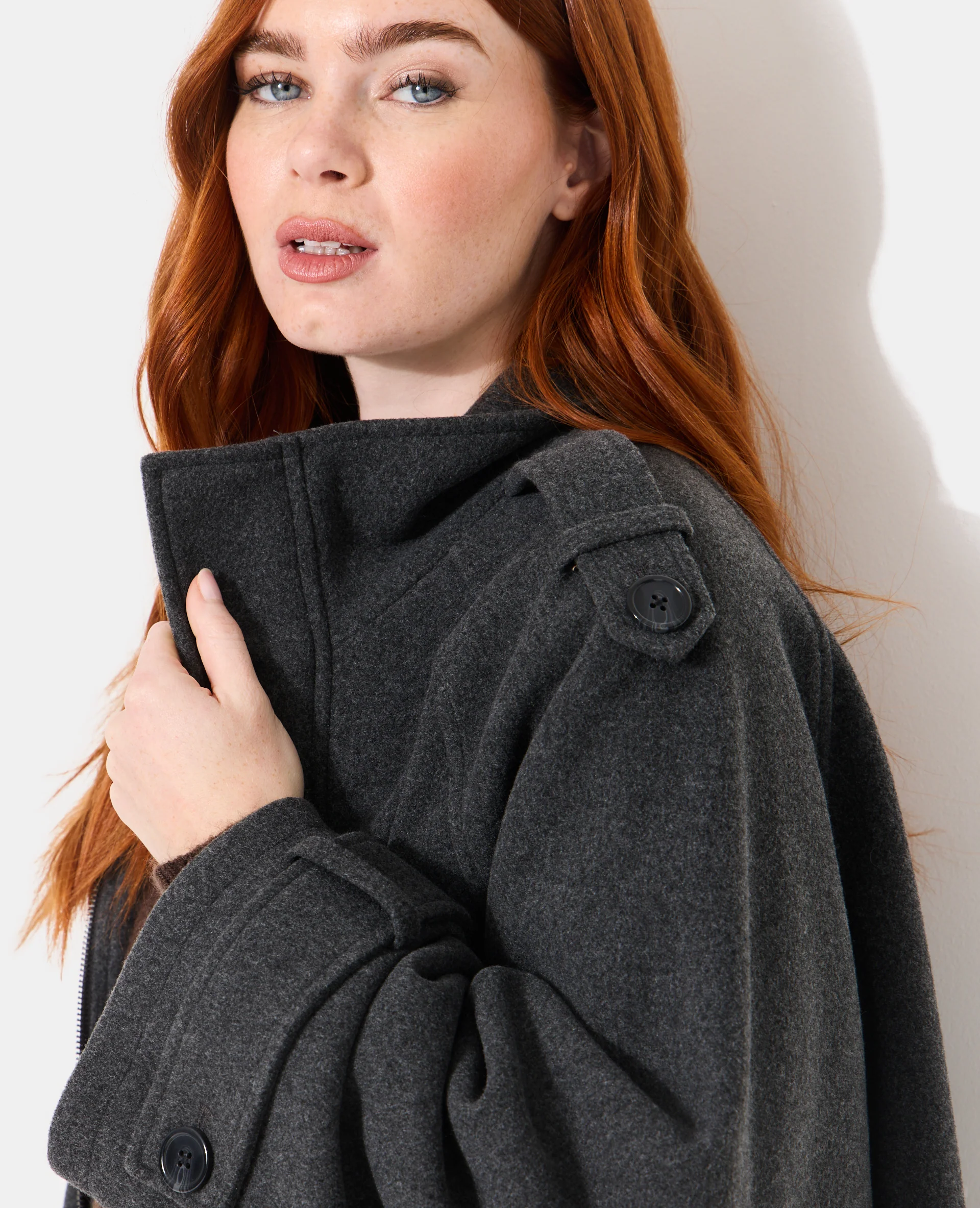 Blouson col montant effet drap de laine - Image 9