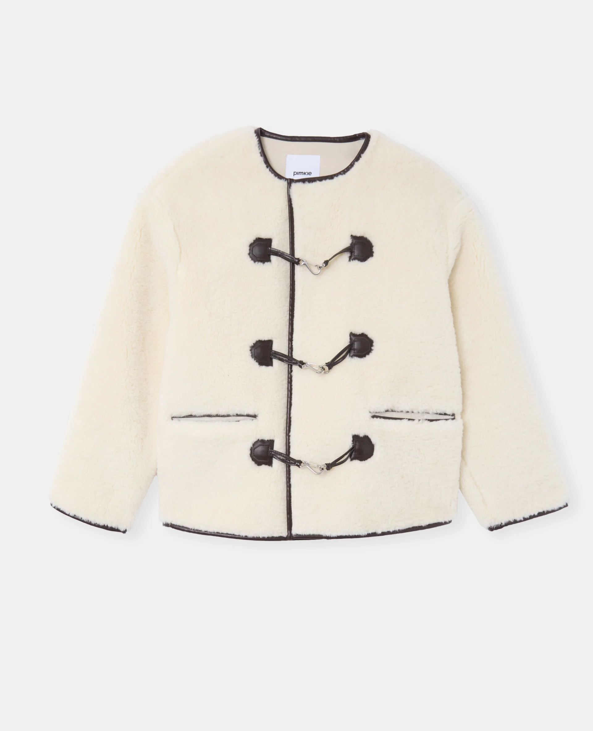 Blouson droit en sherpa avec attaches mousqueton - Image 4