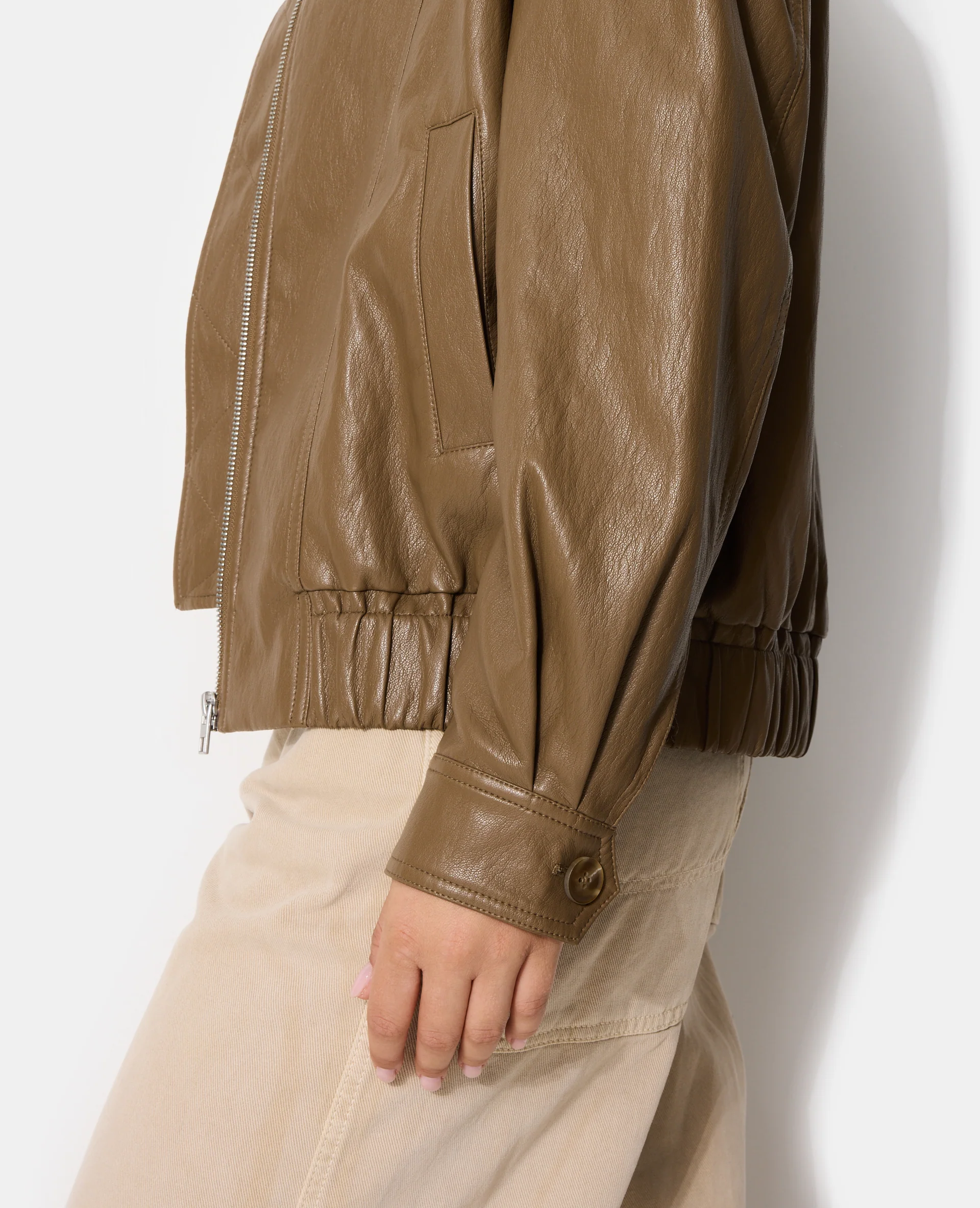Blouson en simili avec col - Image 7