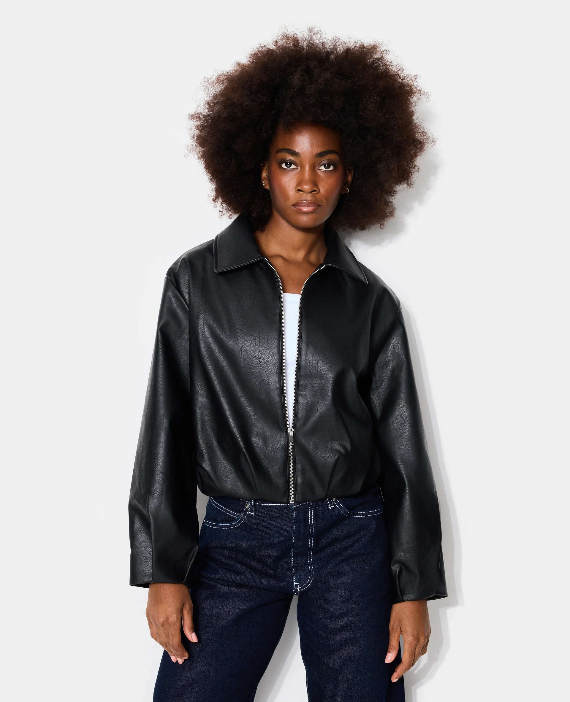 Blouson en simili forme boule