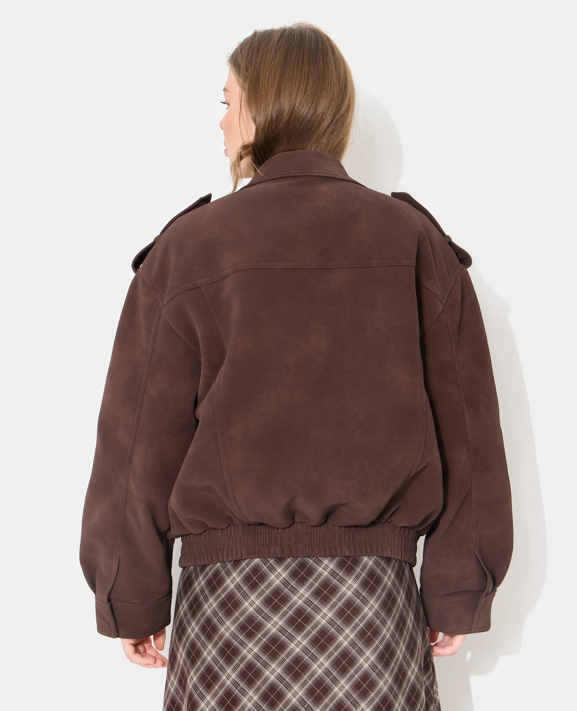 Blouson en suédine col montant - Image 6