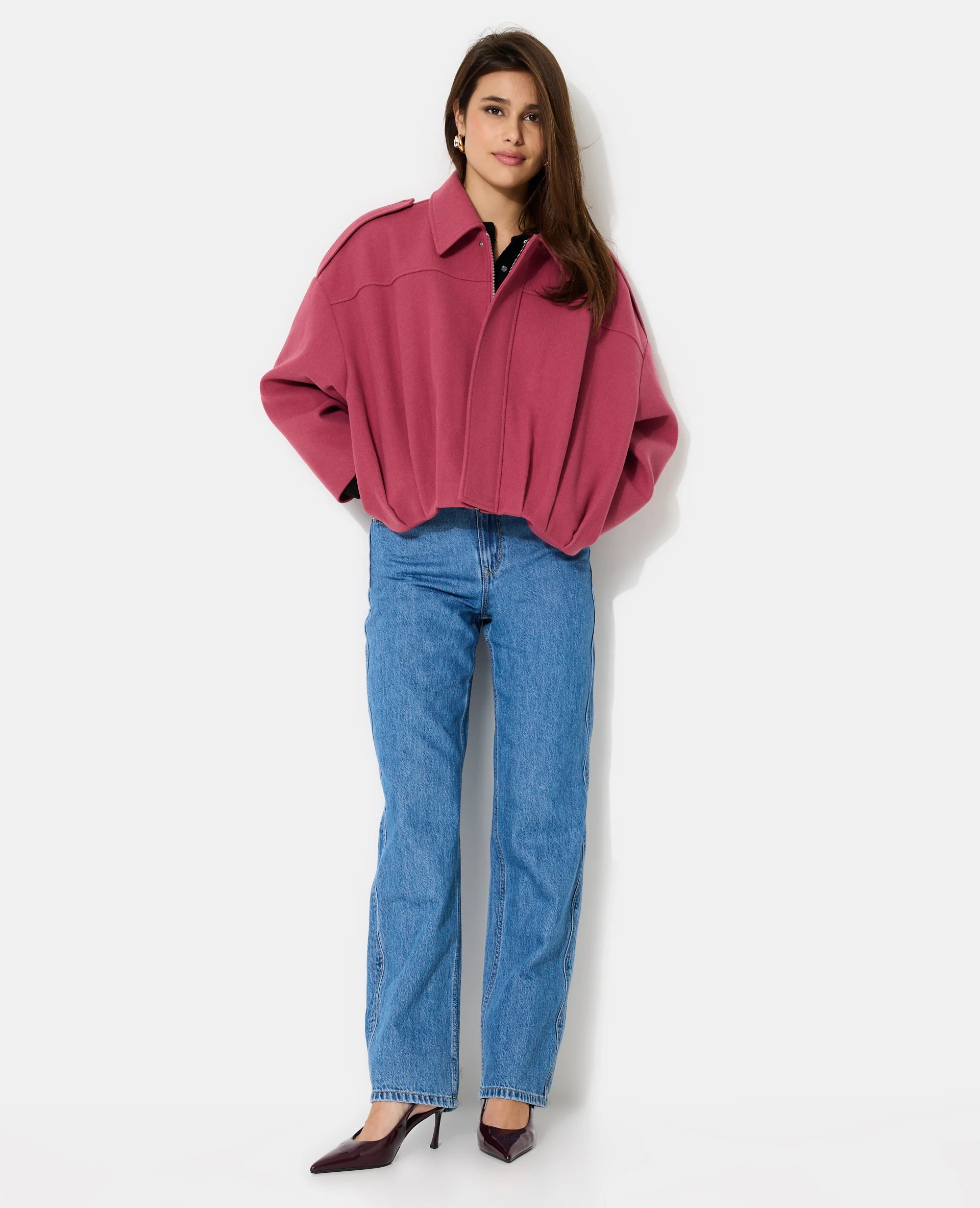 Blouson forme boule effet drap de laine - Image 7
