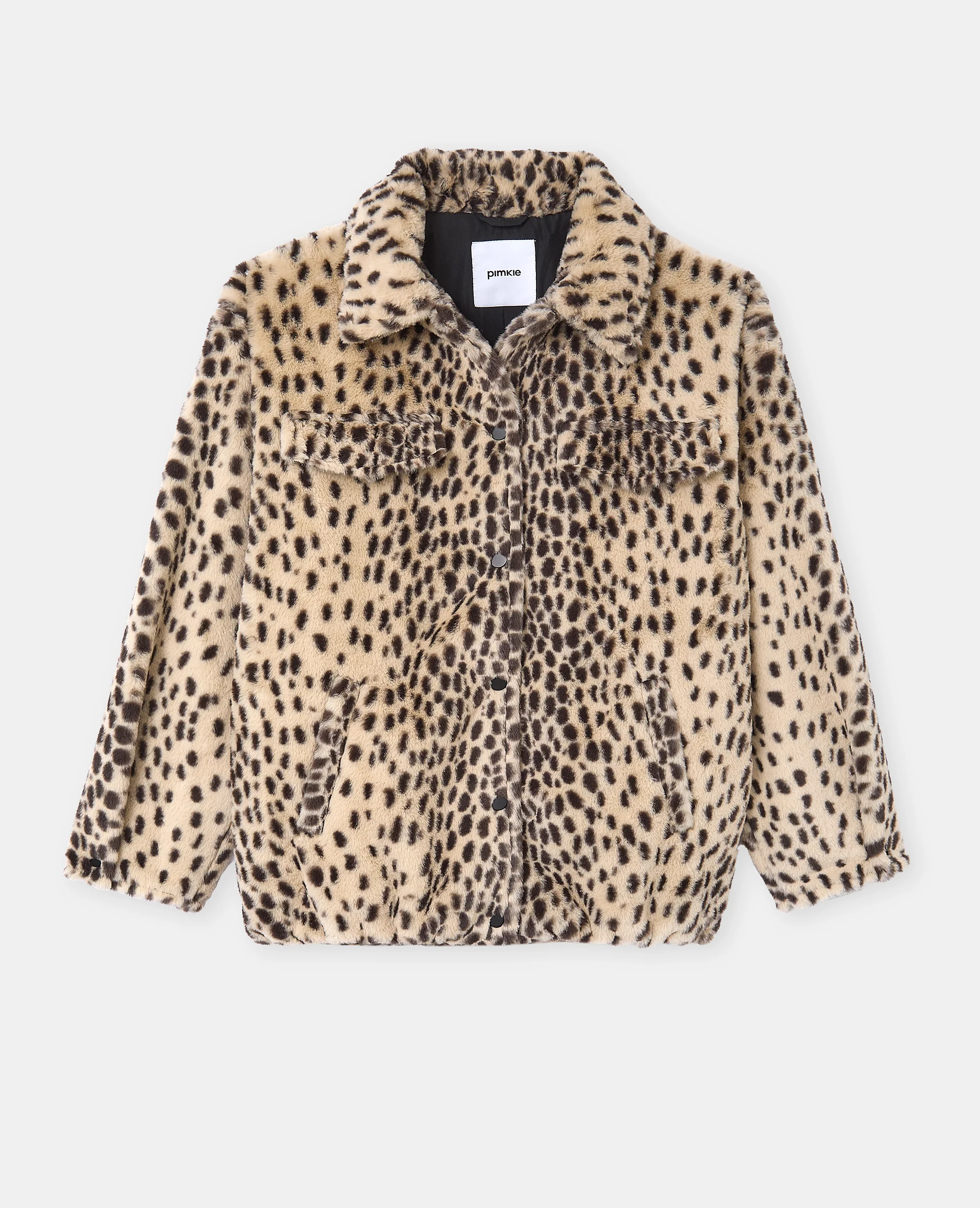 Blouson forme chemise en fausse fourrure motif guépard - Image 4