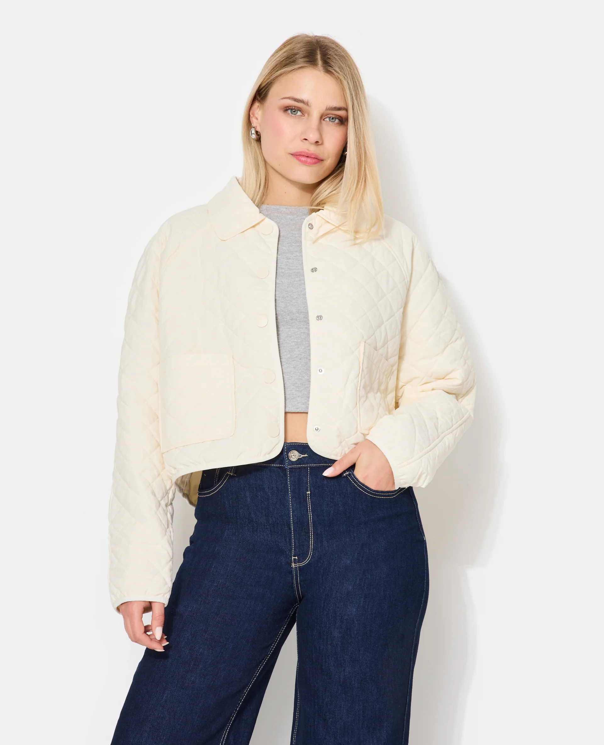 Blouson matelassé avec col et poches - Image 5