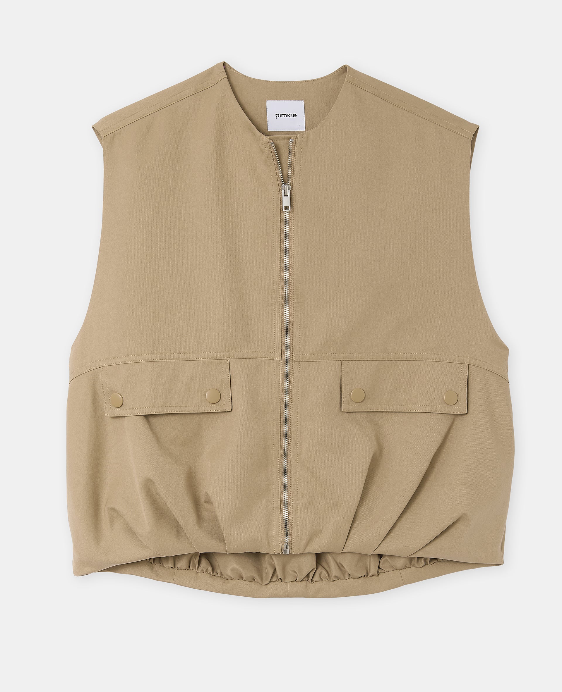 Blouson sans manches zippée avec effet bouffant - Image 4