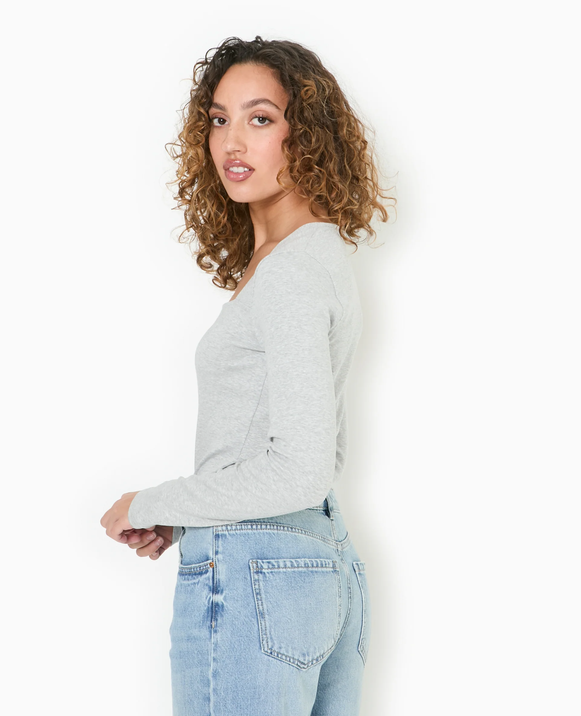 Body manches longues encolure carrée - Image 6