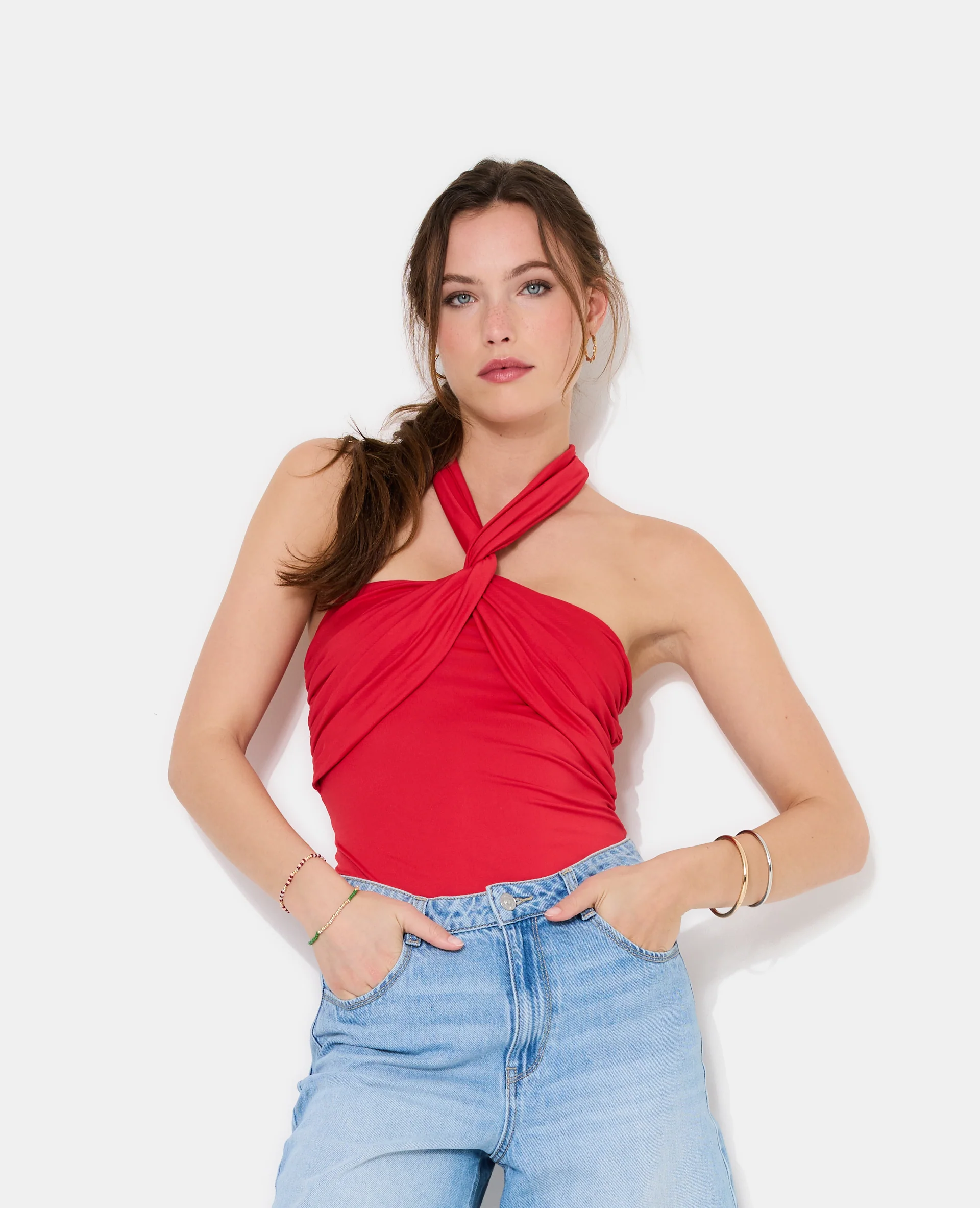 Body multiposition en maille stretch