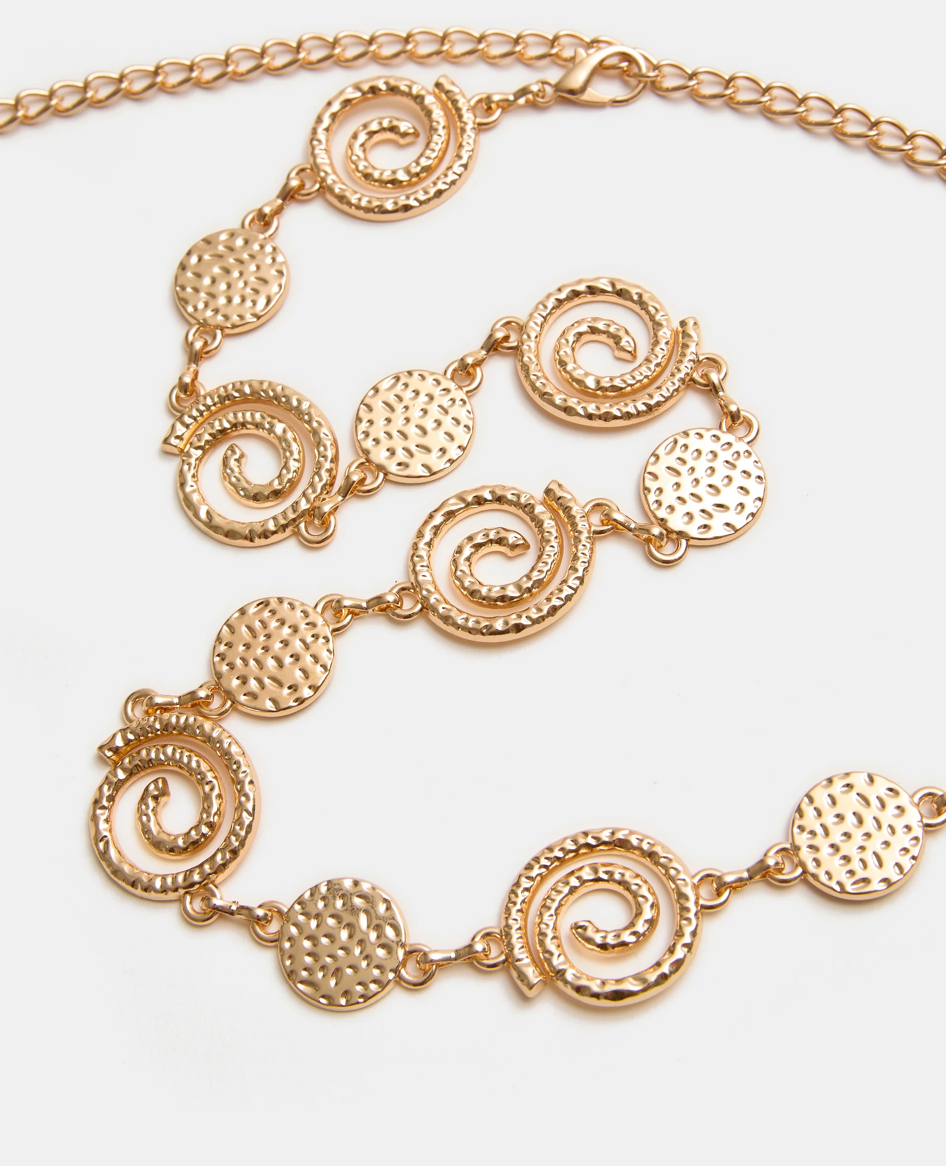 Ceinture chaîne avec pastilles et spirales martelées - Image 3