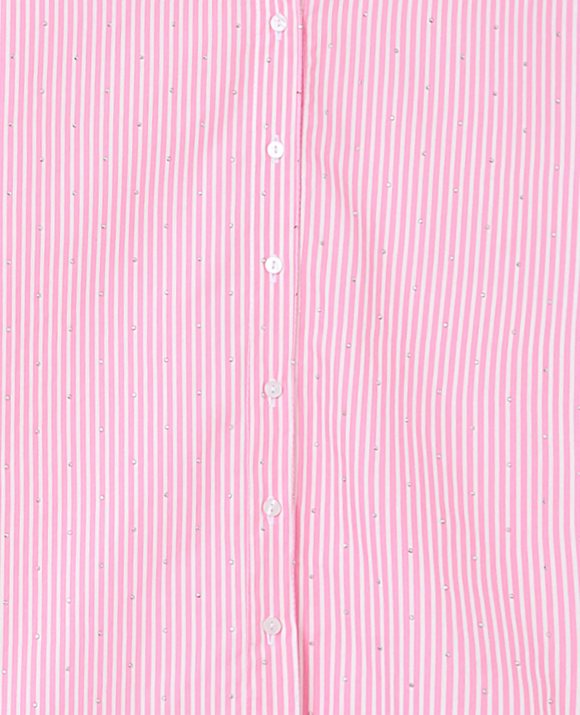 Chemise ample rayée avec strass en all over - Image 7