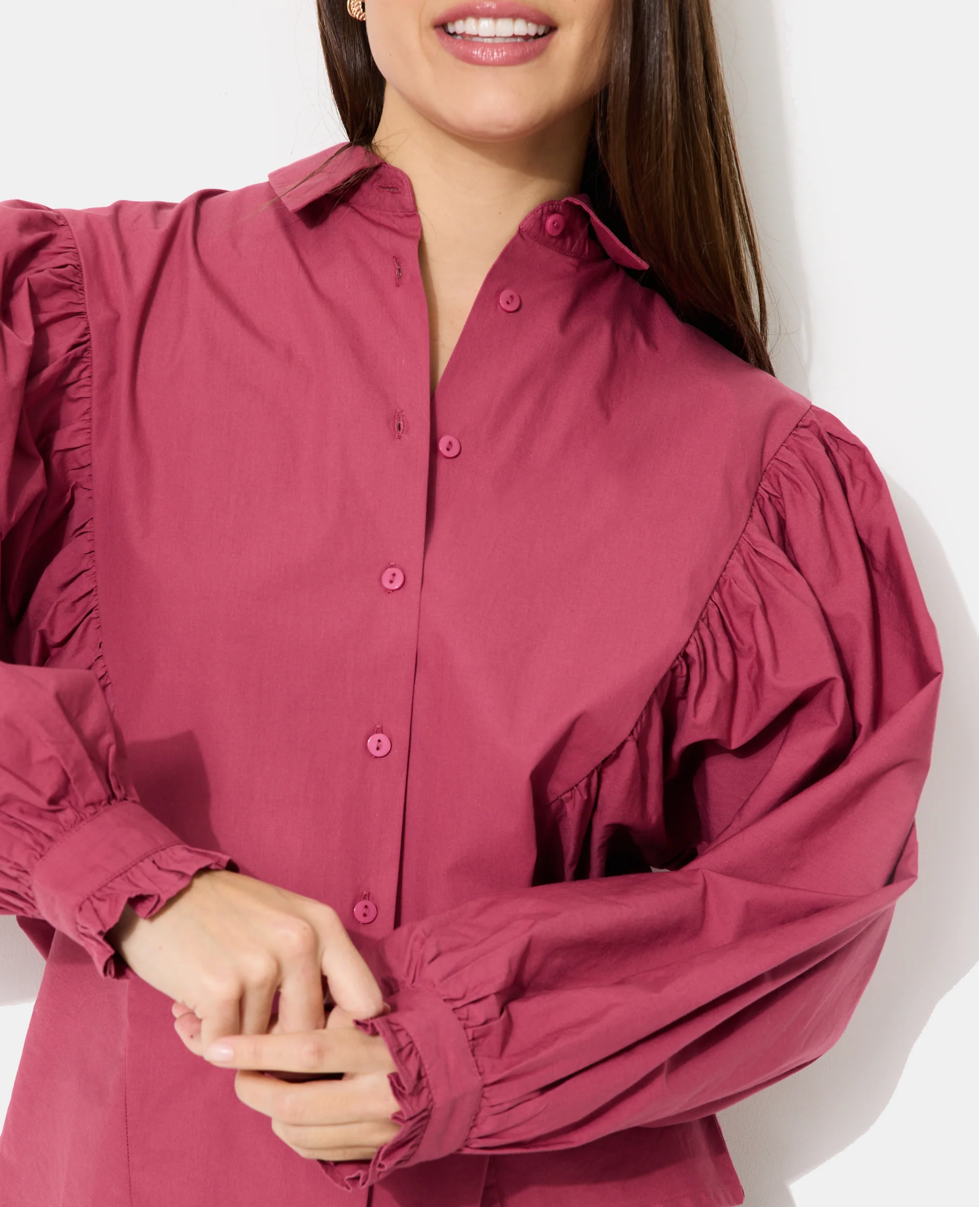 Chemise avec fronces et manches chauve-souris - Image 2