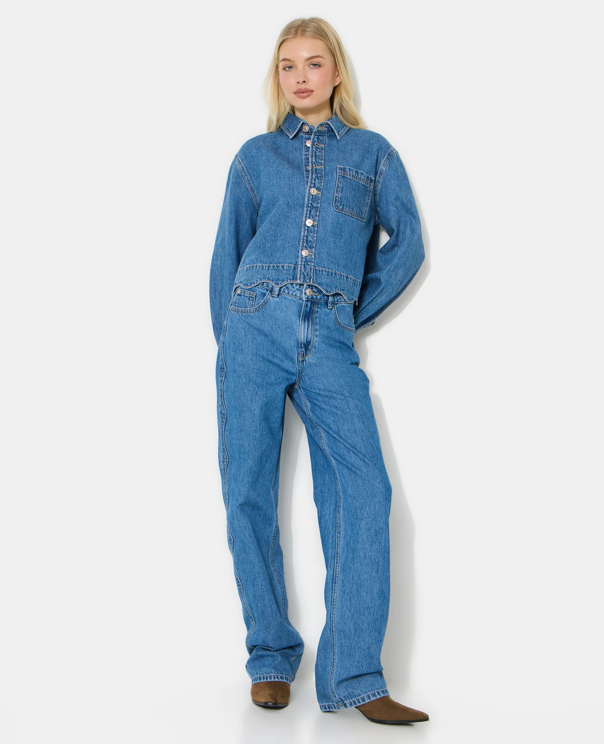 Chemise en jean avec bords zig-zag - Image 3