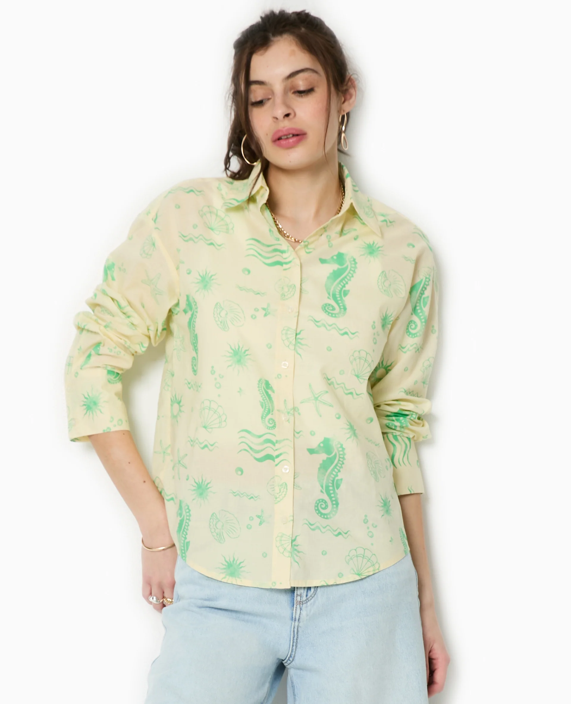 Chemise en voile de coton motif coquillages - Image 5
