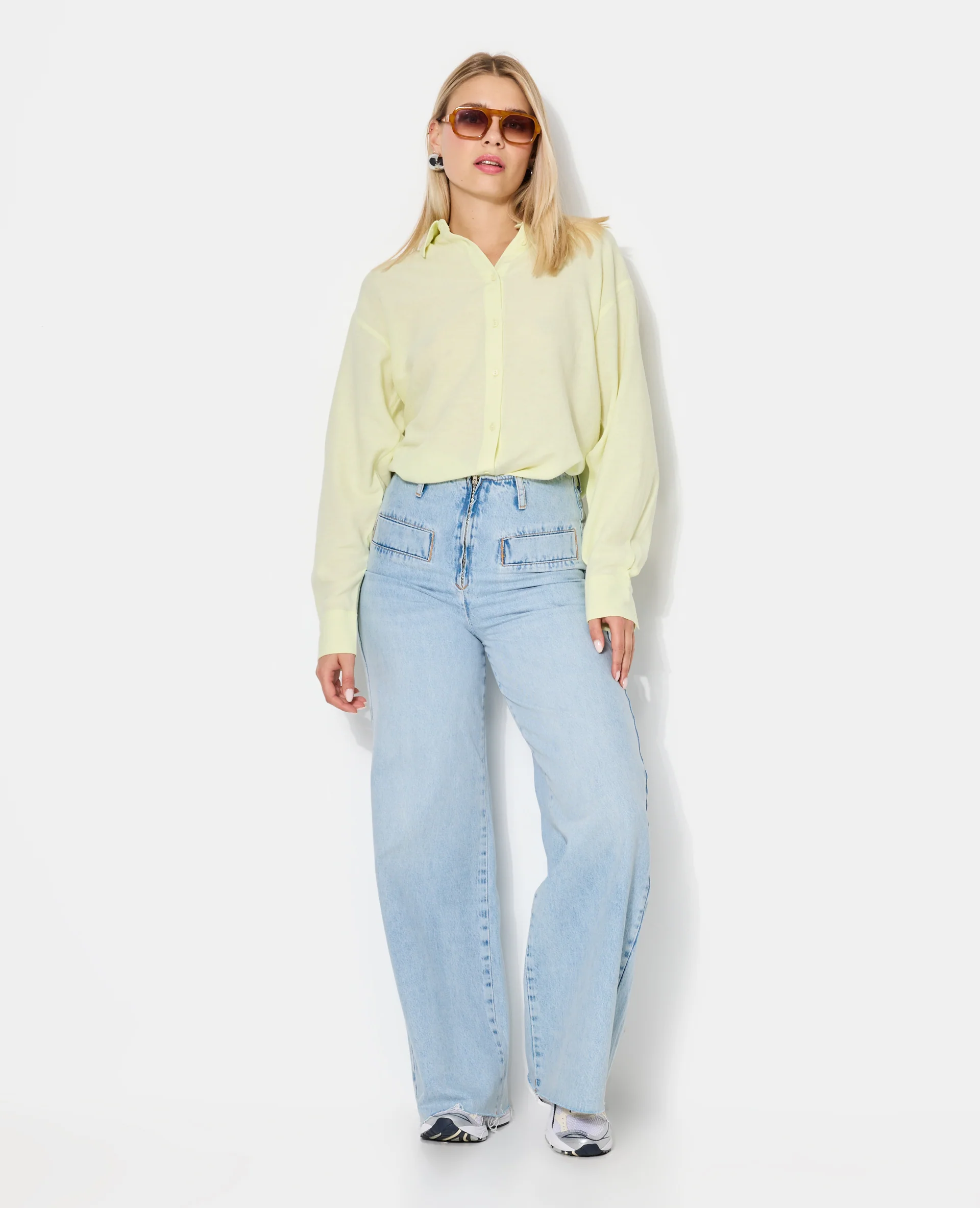 Chemise oversize avec lin motif rayures - Image 3