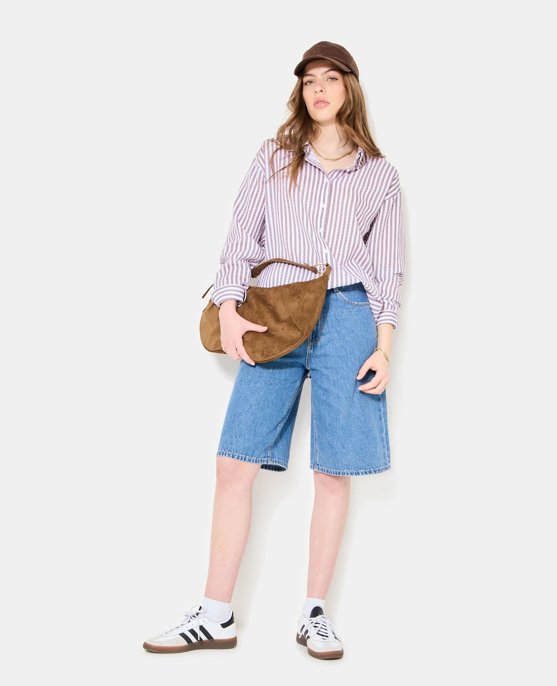 Chemise oversize rayée avec lin - Image 3