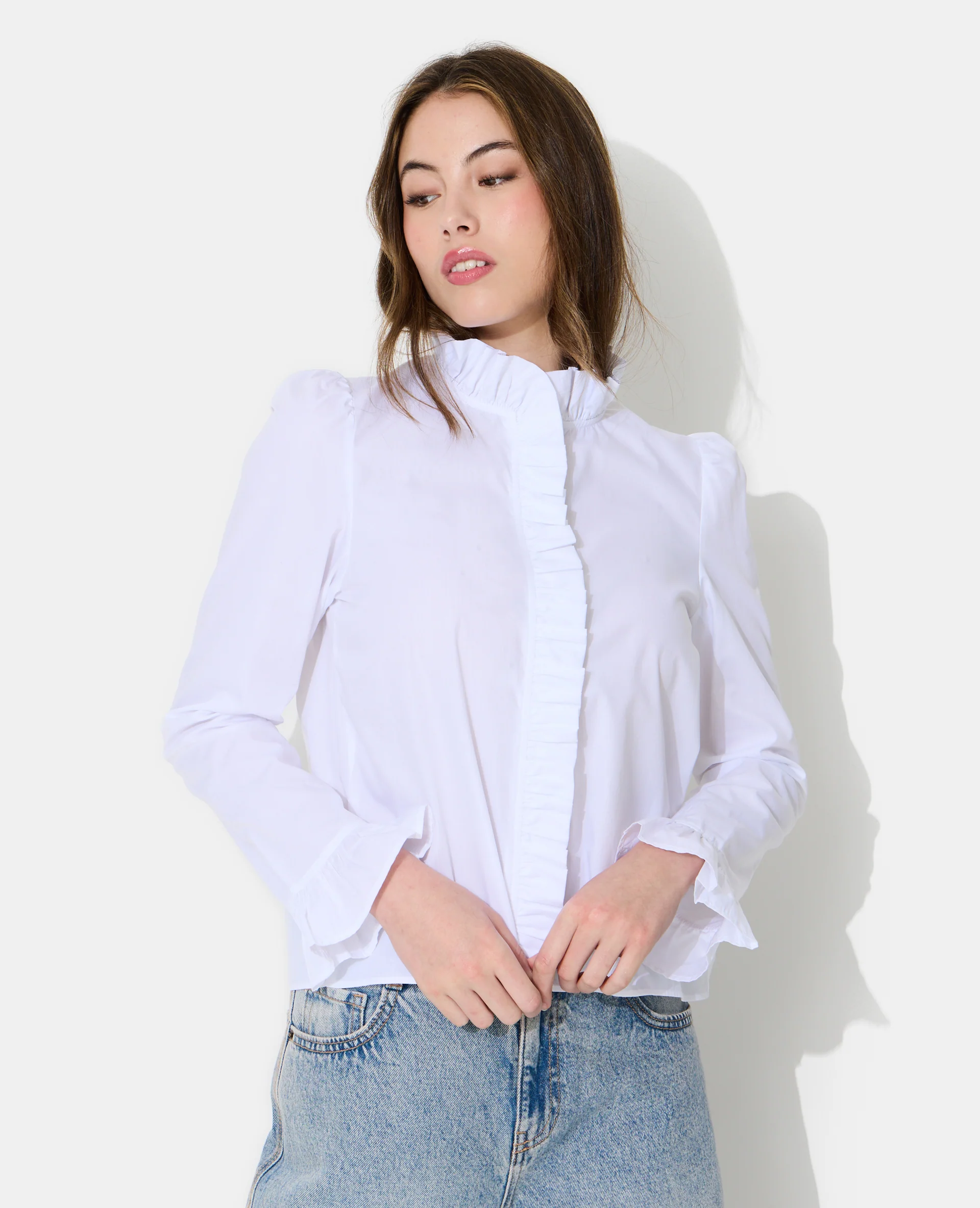 Chemise popeline avec volants - Image 5
