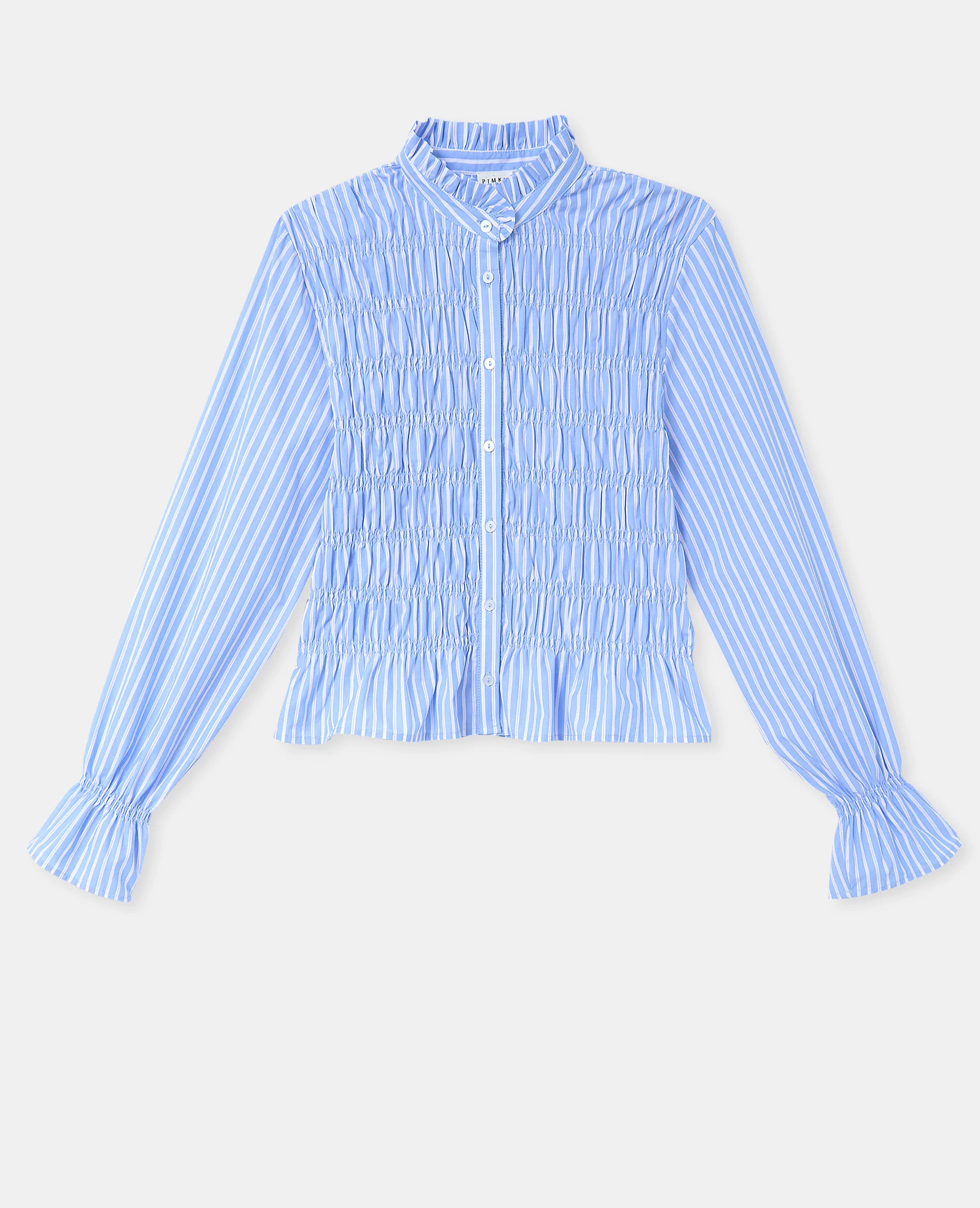 Chemise smockée et rayé avec manches ballons - Image 4