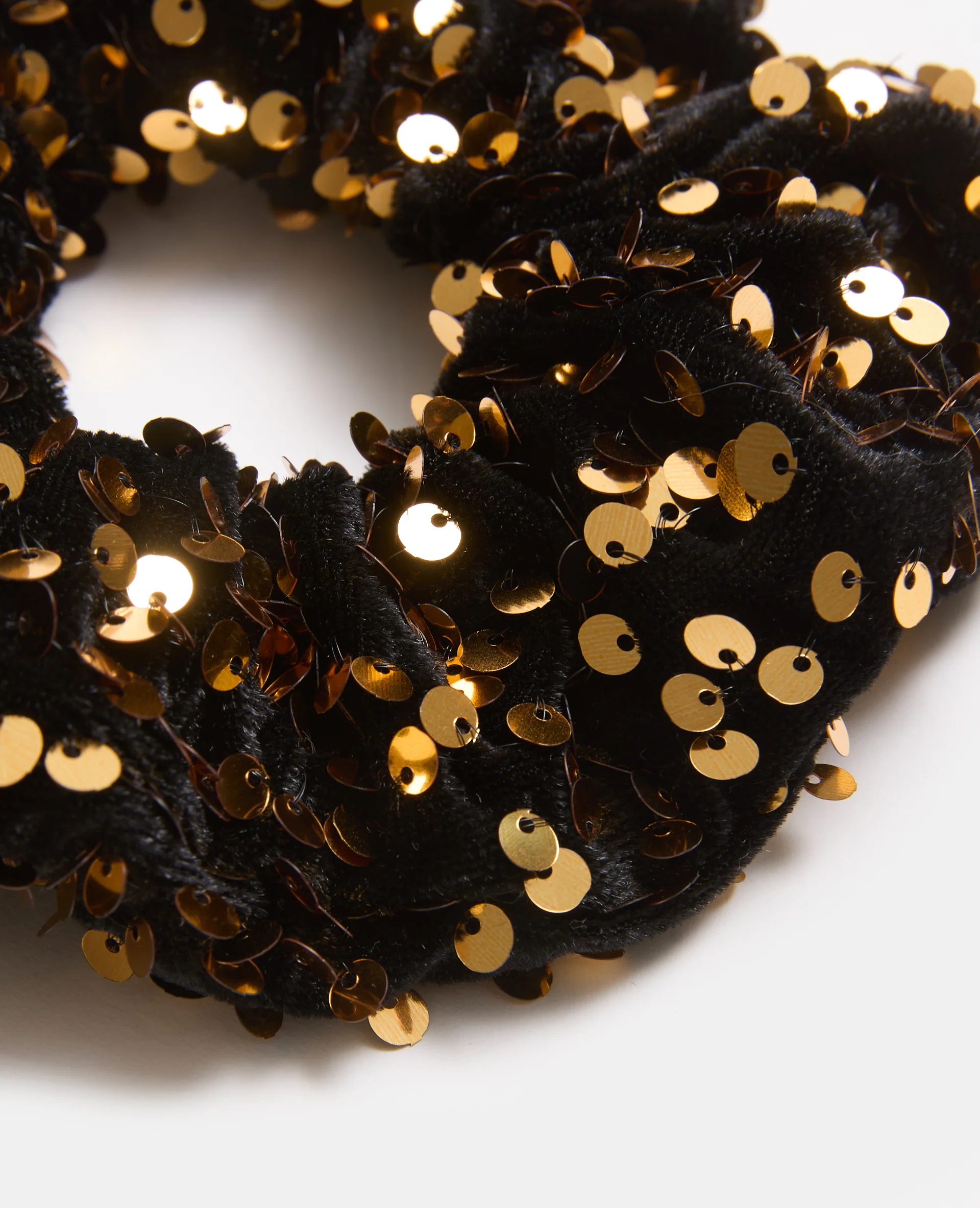 Chouchou en velours avec sequins - Image 3
