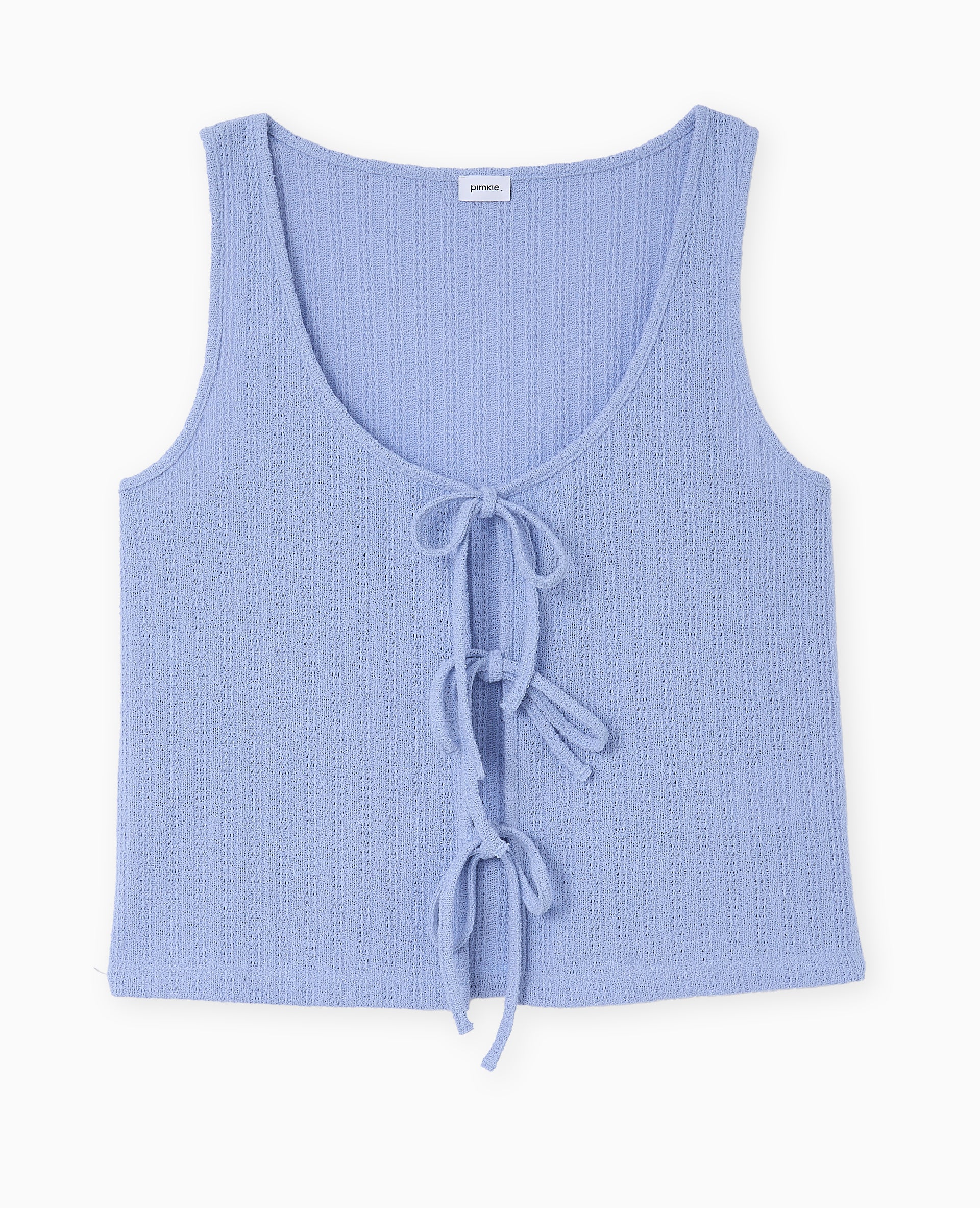 Débardeur en maille fantaisie avec nouettes - Image 4