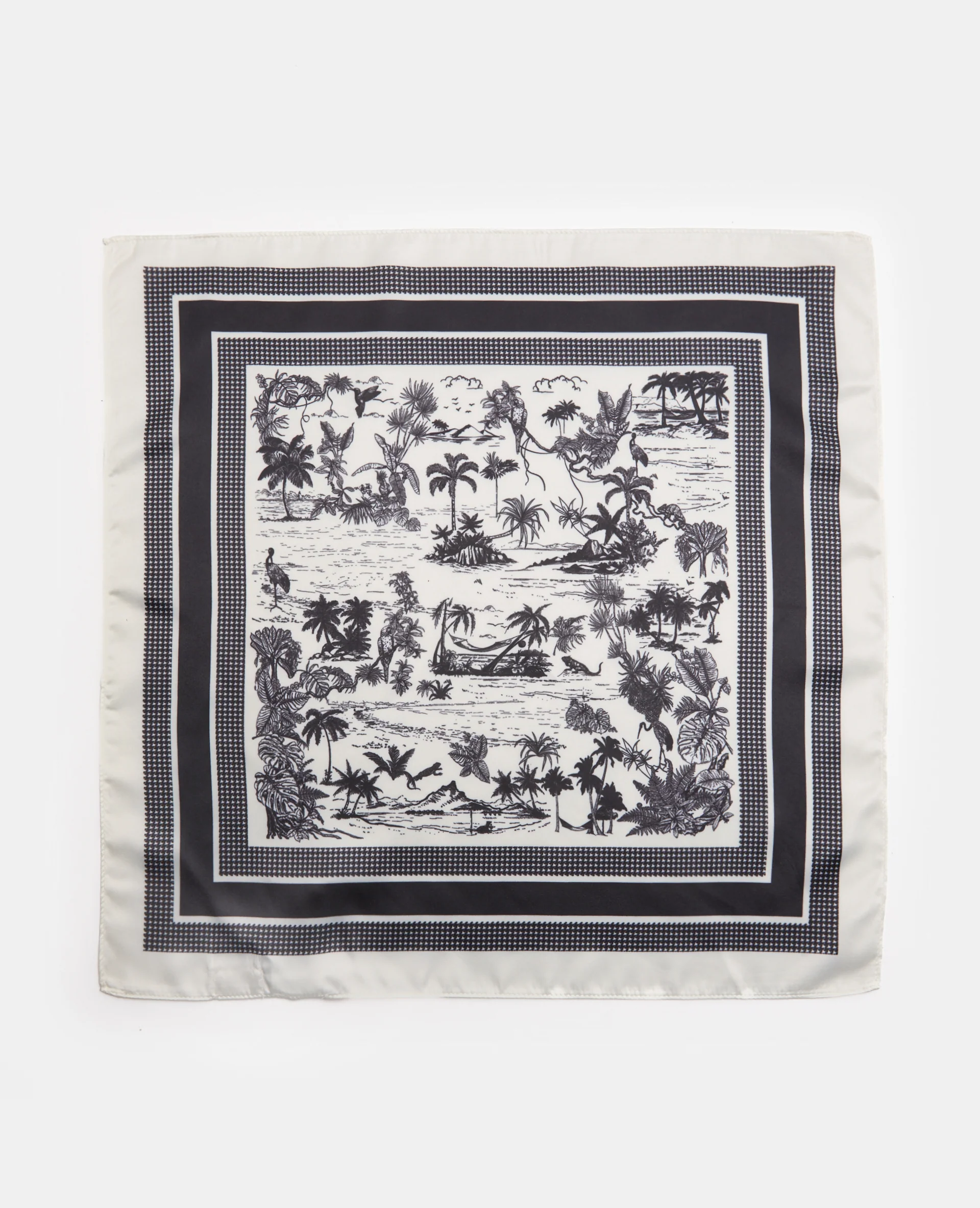 Foulard en tissu satiné avec motifs île déserte - Image 4
