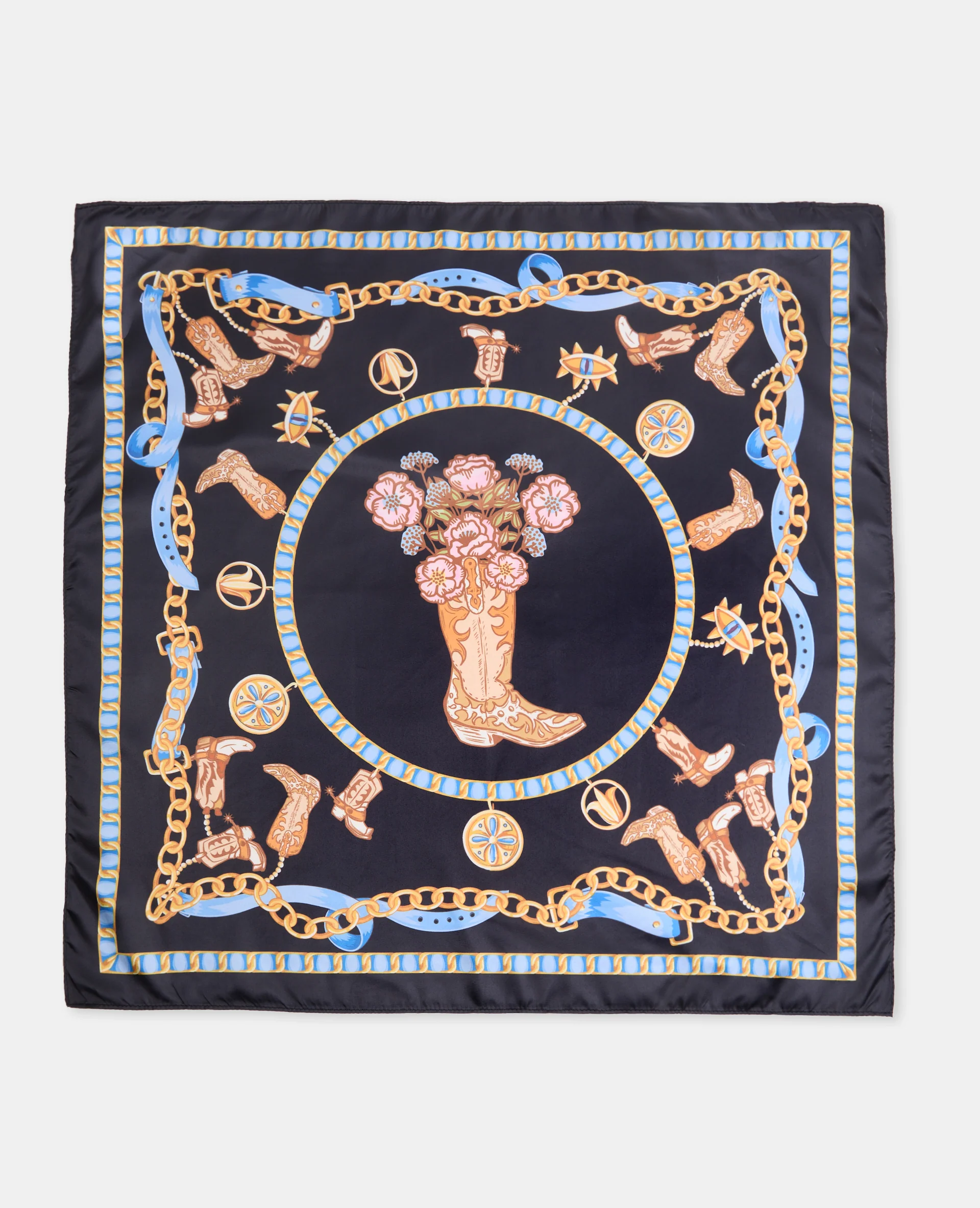 Foulard en tissu satiné avec santiags - Image 4