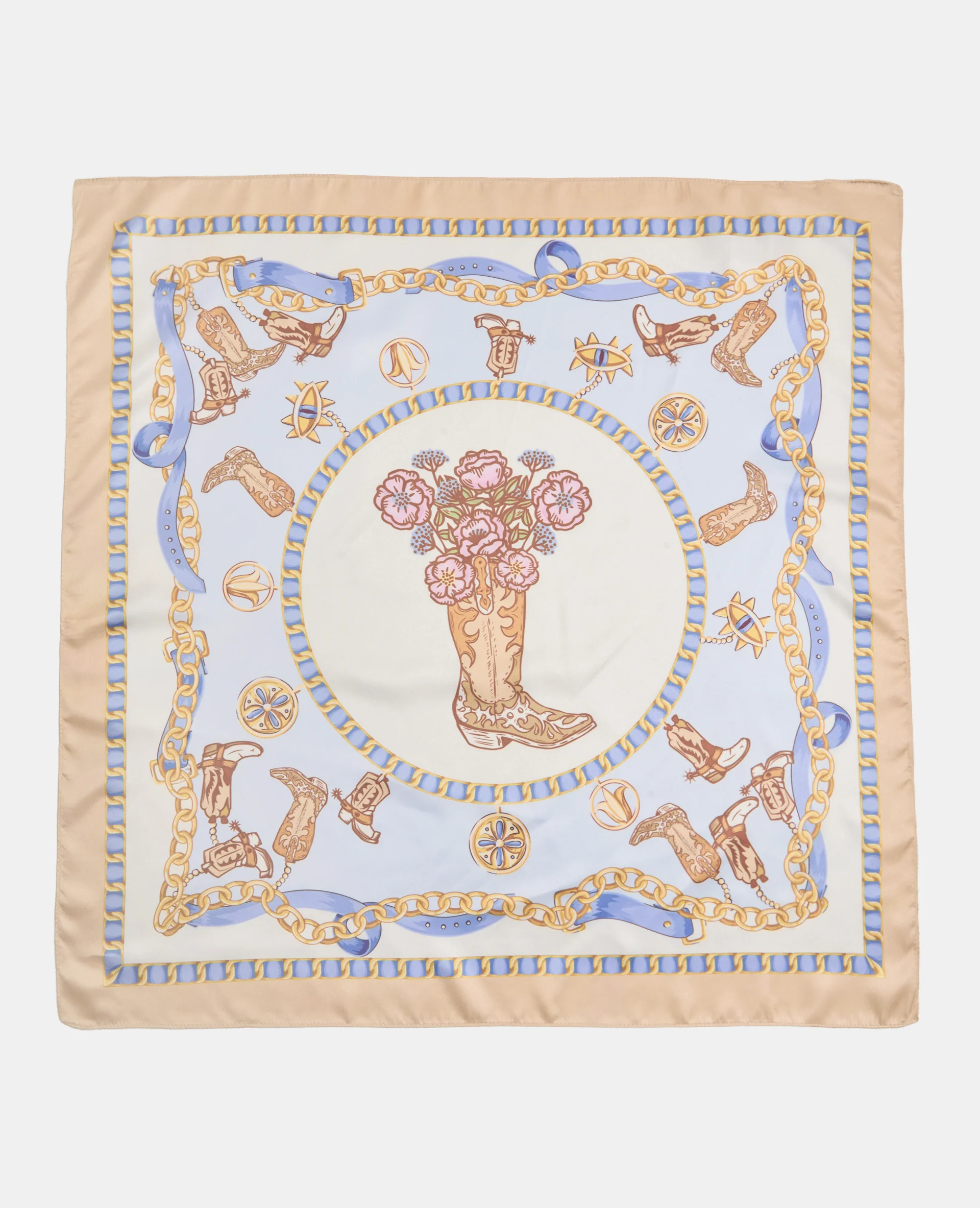 Foulard en tissu satiné avec santiags - Image 4