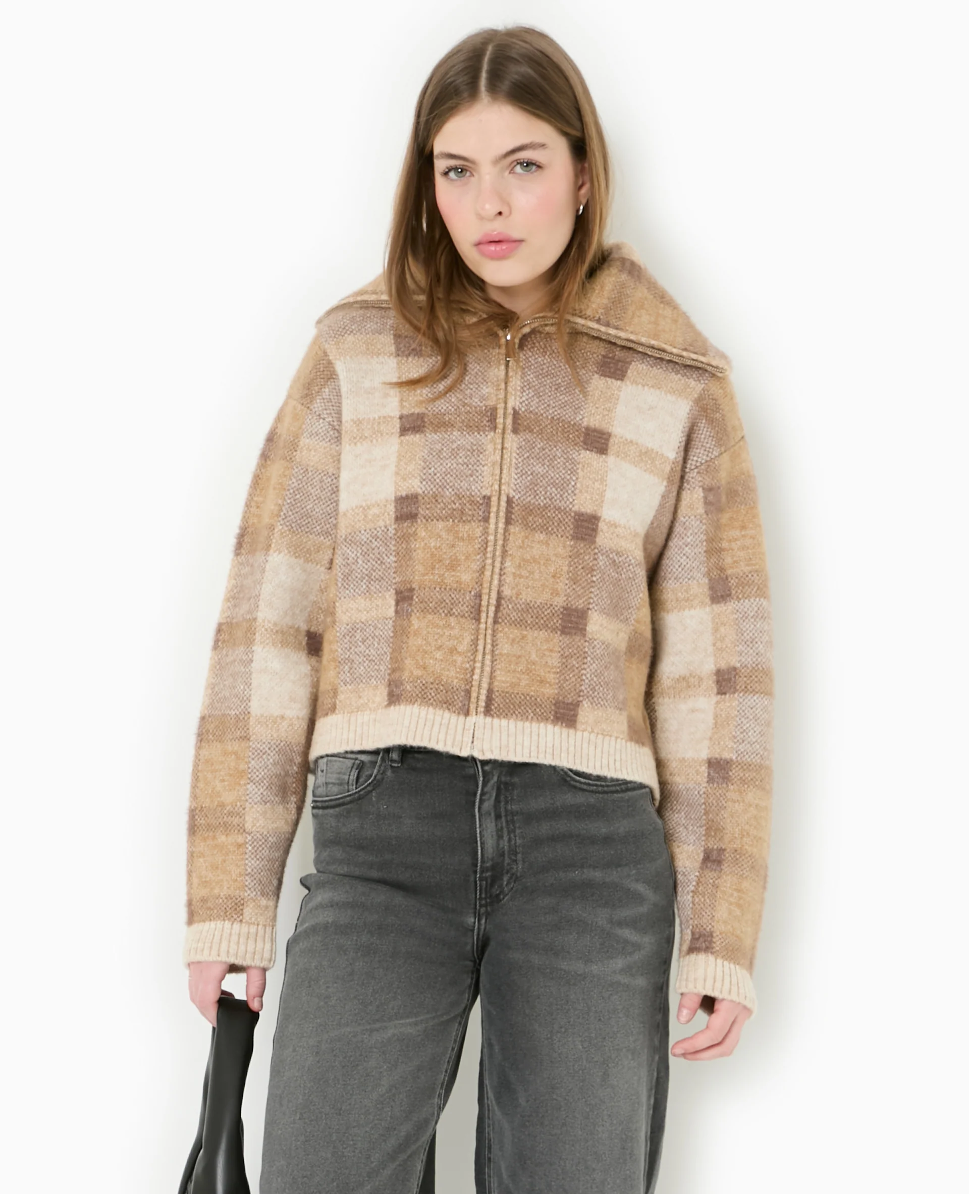 Gilet Ă carreaux col camionneur - Image 5
