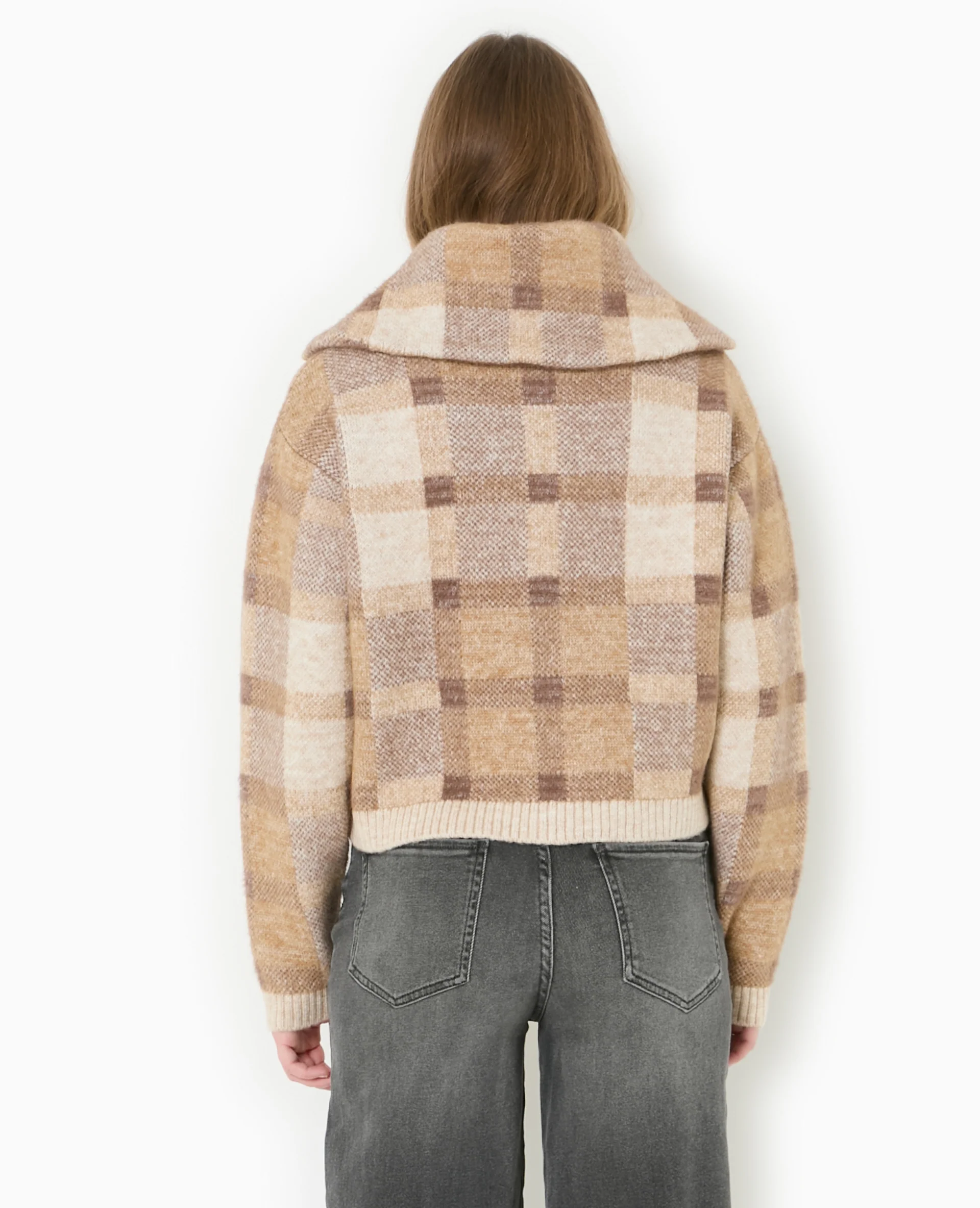 Gilet Ă carreaux col camionneur - Image 6