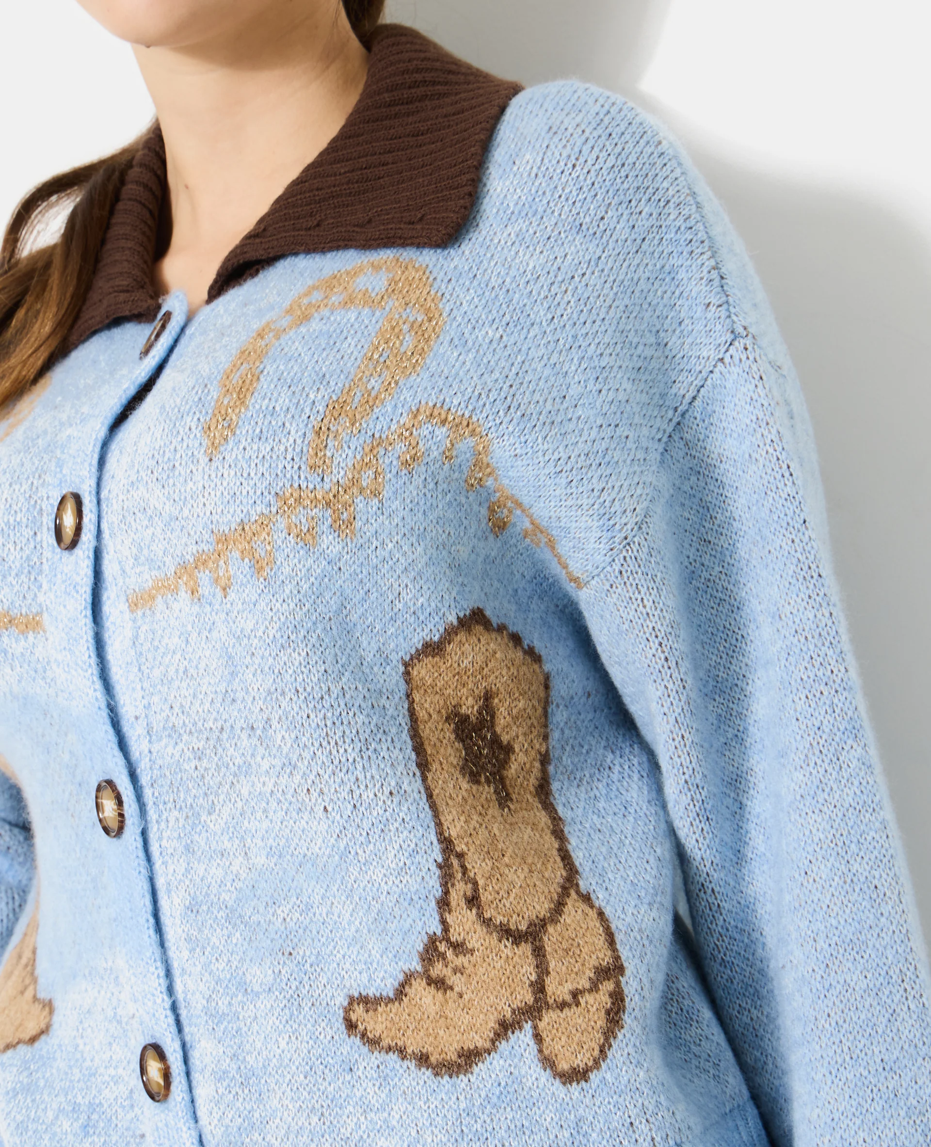 Gilet avec col motifs santiags - Image 2