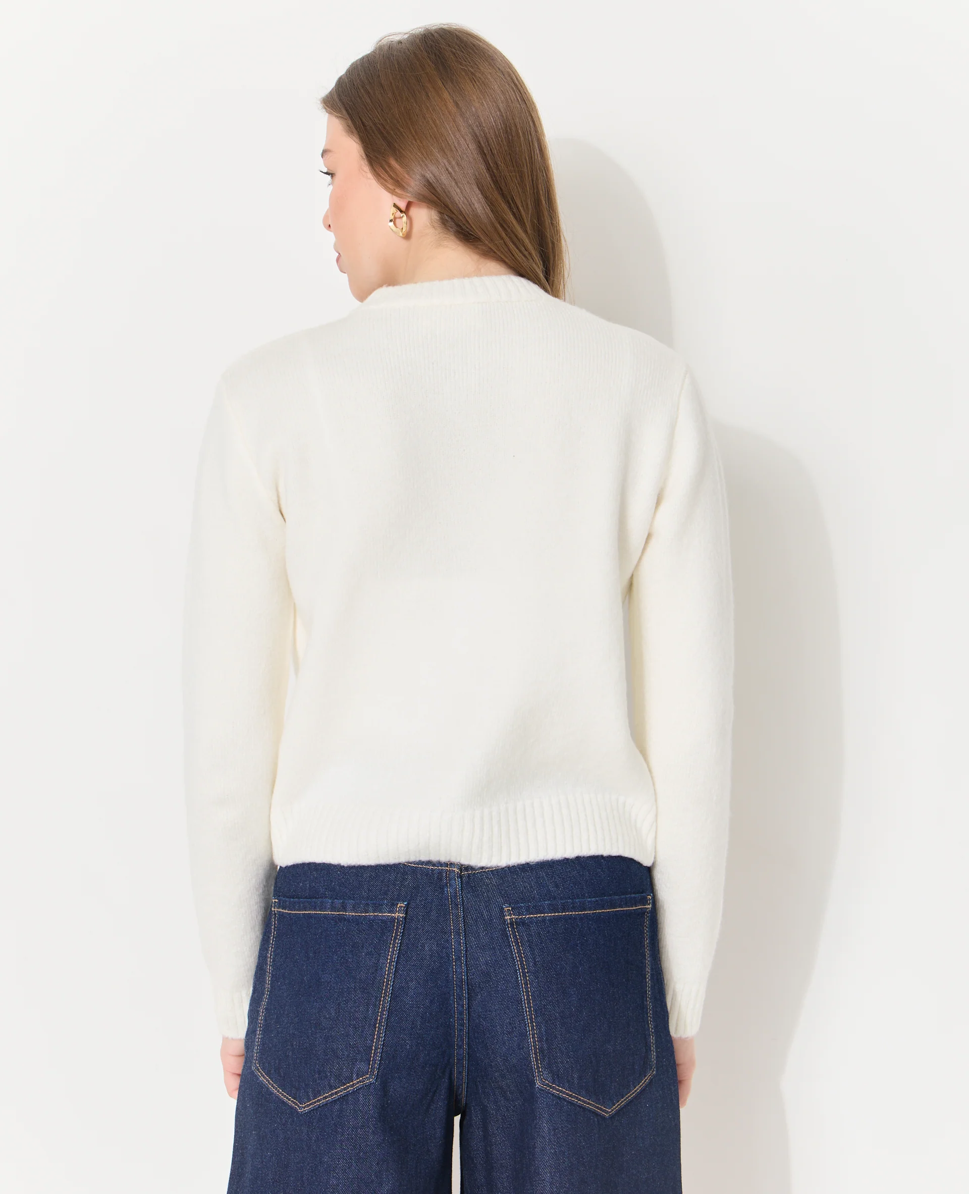 Gilet col rond avec étoile brodée - Image 6