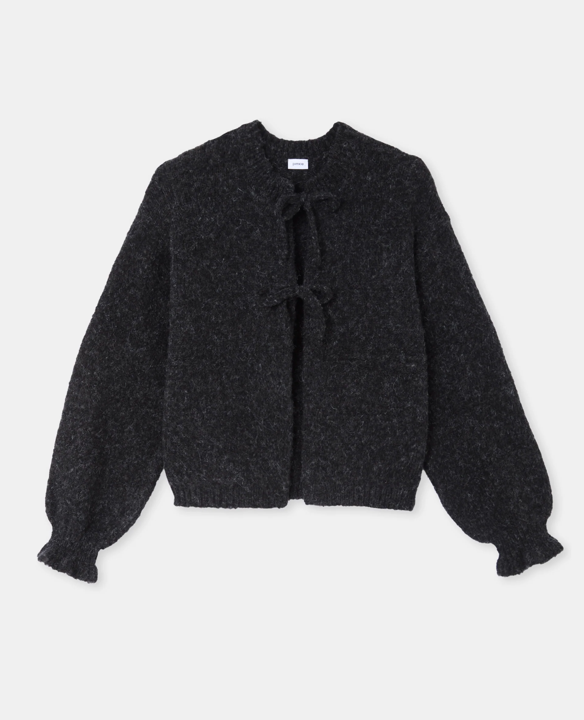 Gilet en maille fantaisie avec nouettes et volants - Image 4
