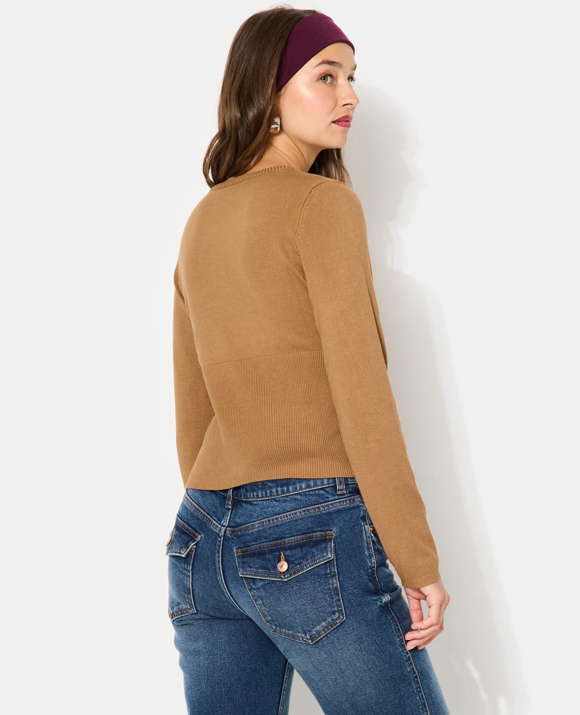 Gilet en maille fine avec grand bord-côtes - Image 6