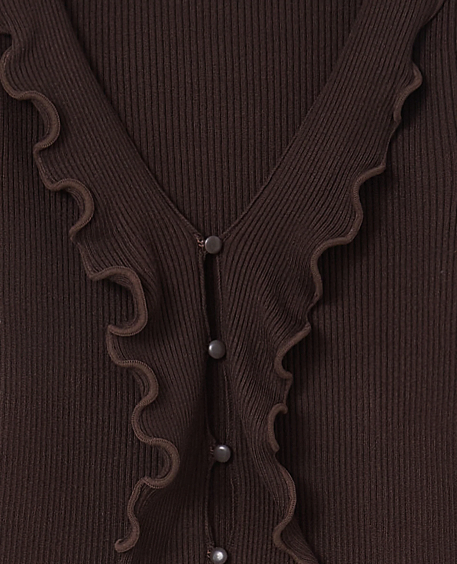 Gilet maille côtelée avec volants et bords ondulés - Image 8