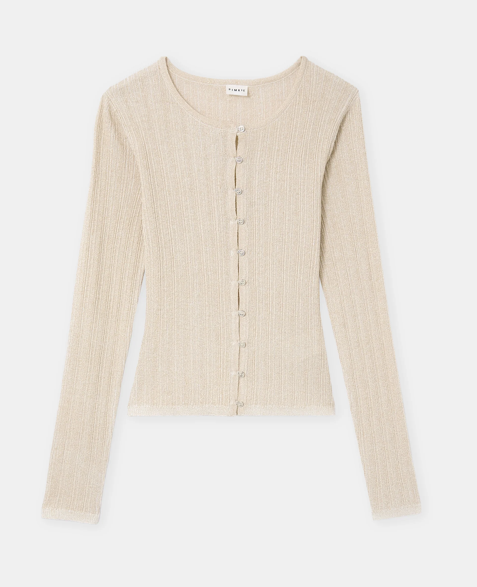 Gilet maille fine et côtelée avec lurex - Image 4