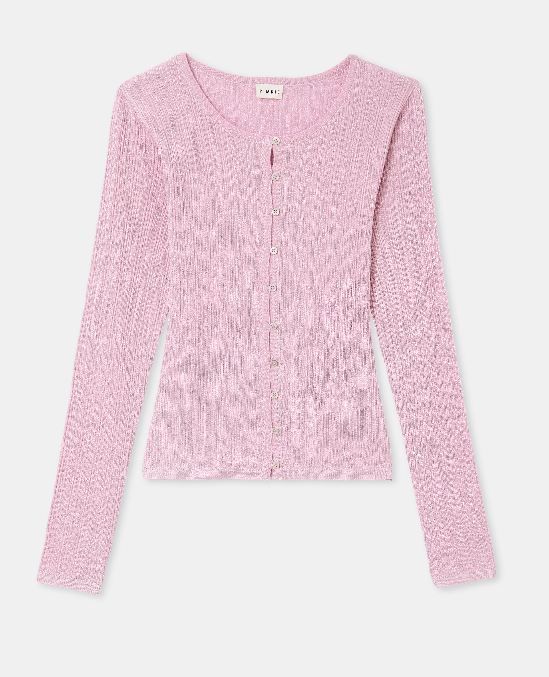 Gilet maille fine et côtelée avec lurex - Image 4