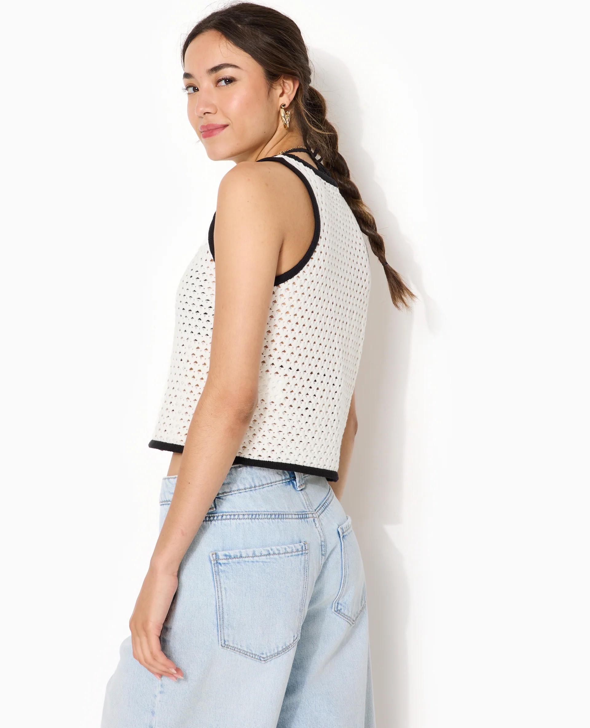 Gilet sans manches en crochet avec nouette - Image 8